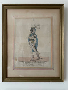 Pair of 1800s Framed Theatrical Coloured Lithographs