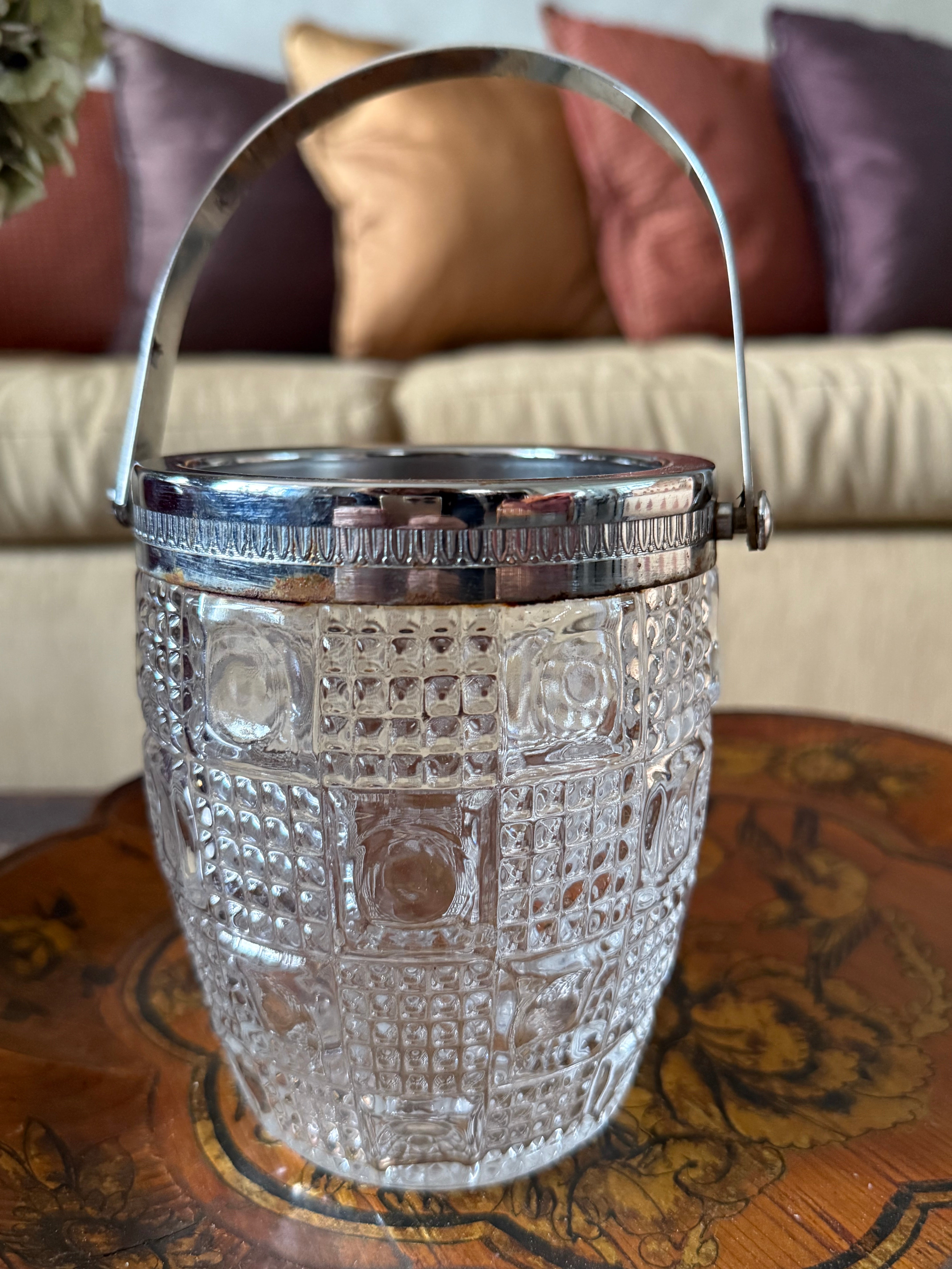 1930s French Glass Ice Bucket