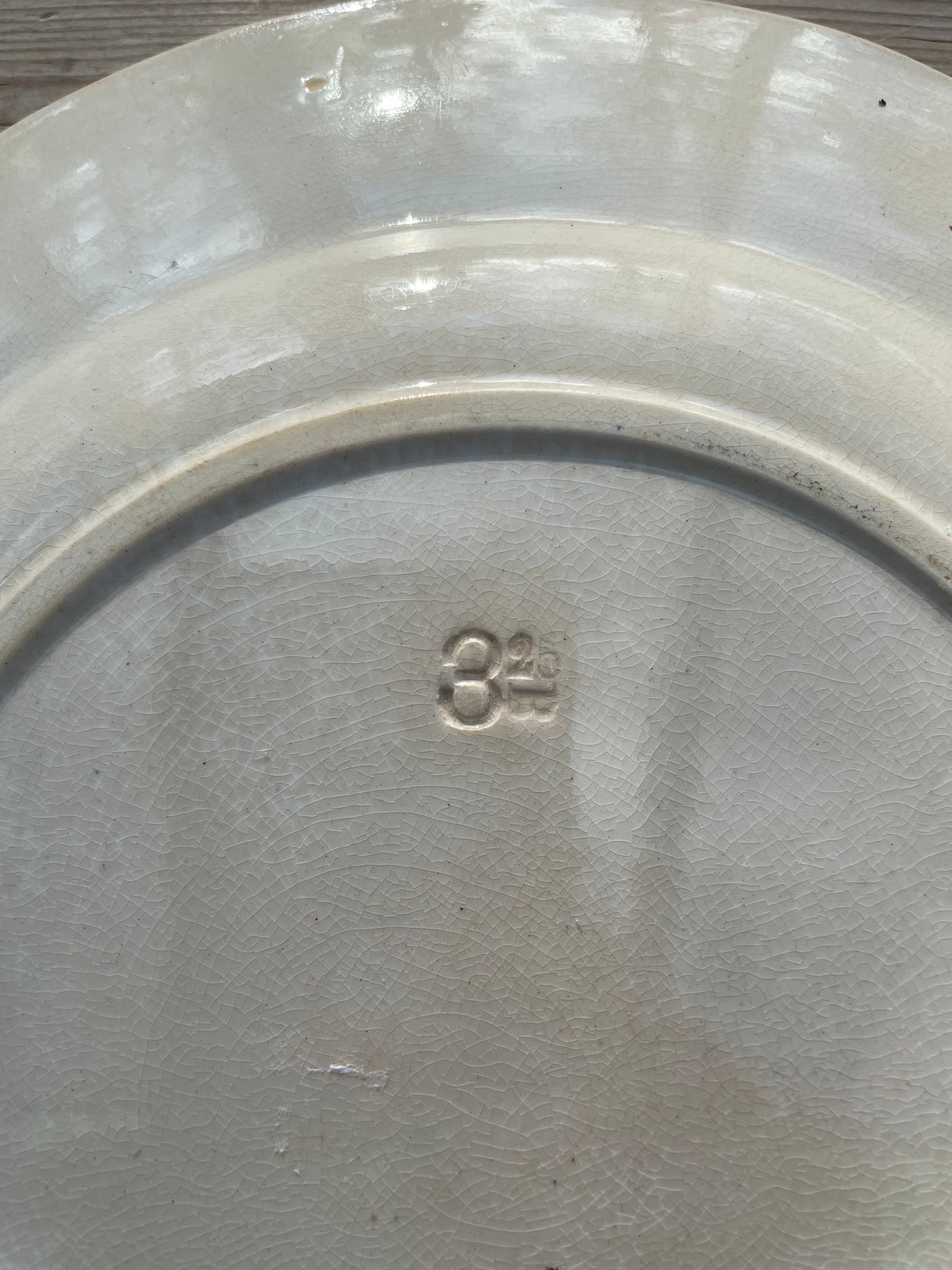 Antique French Ironstone Plate