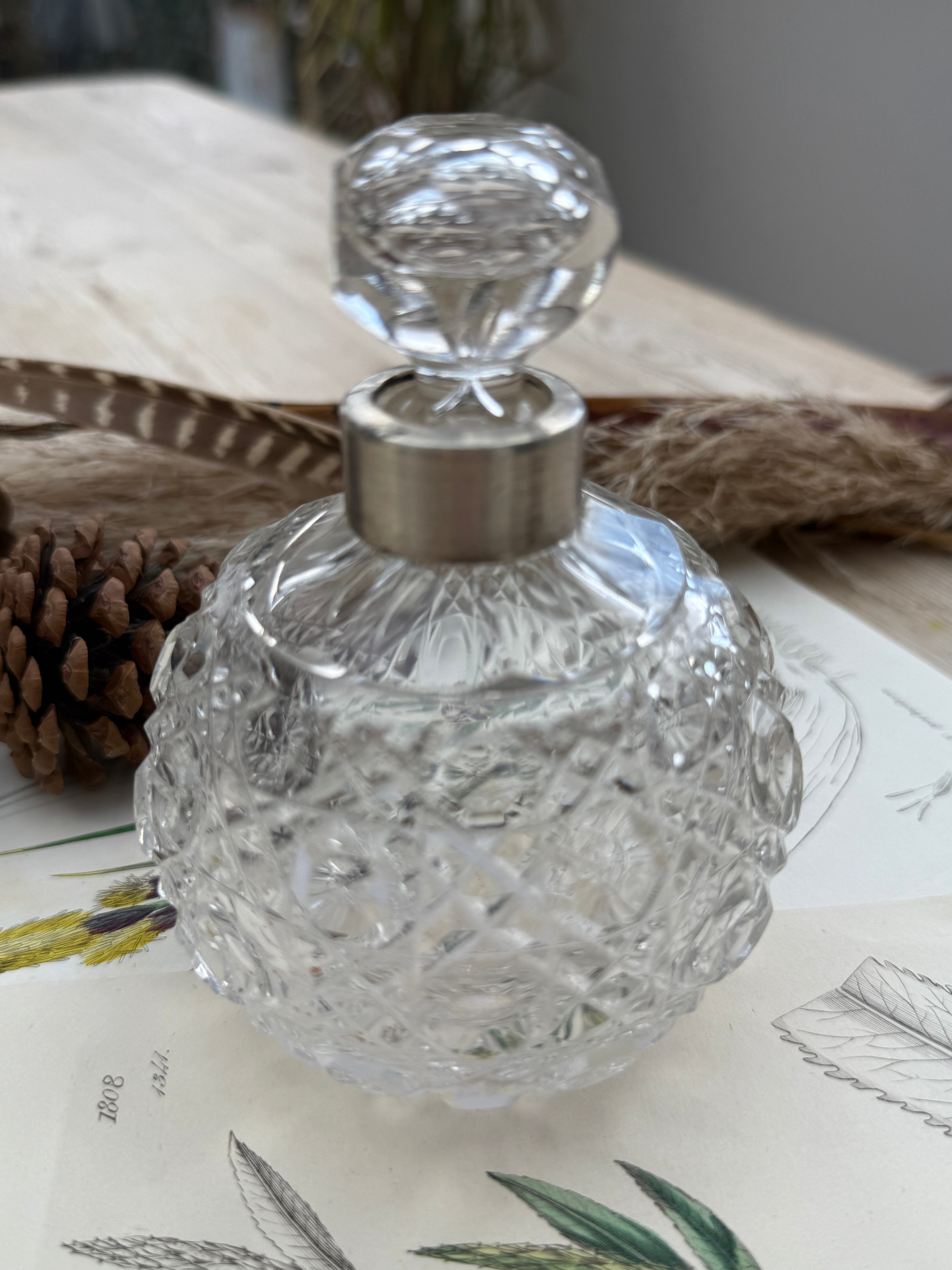 Victorian Cut-Glass Perfume Bottle: Circa 1870