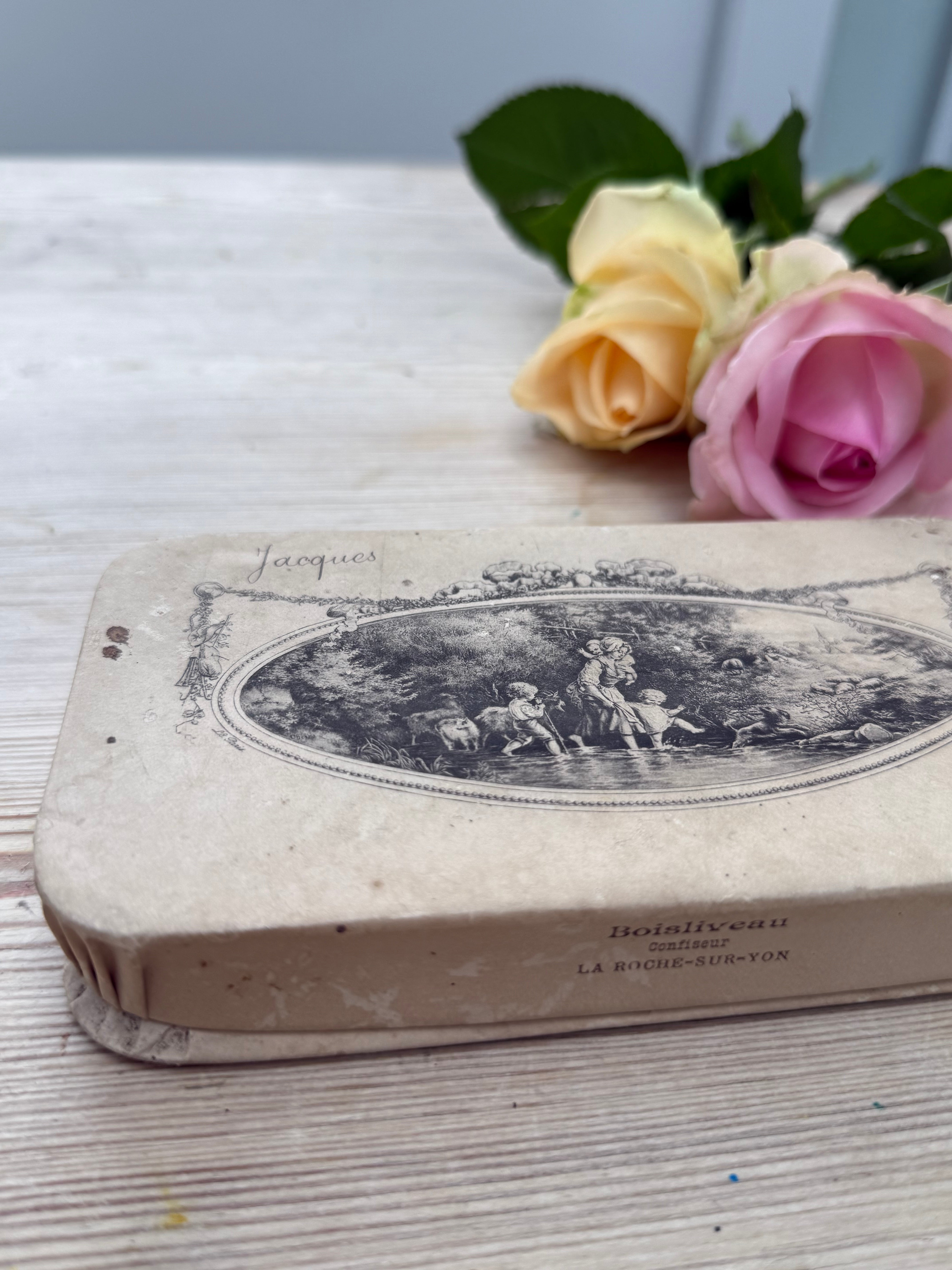 Antique French Baptism Paper Bonbon/ Chocolate Box circa 1900’s