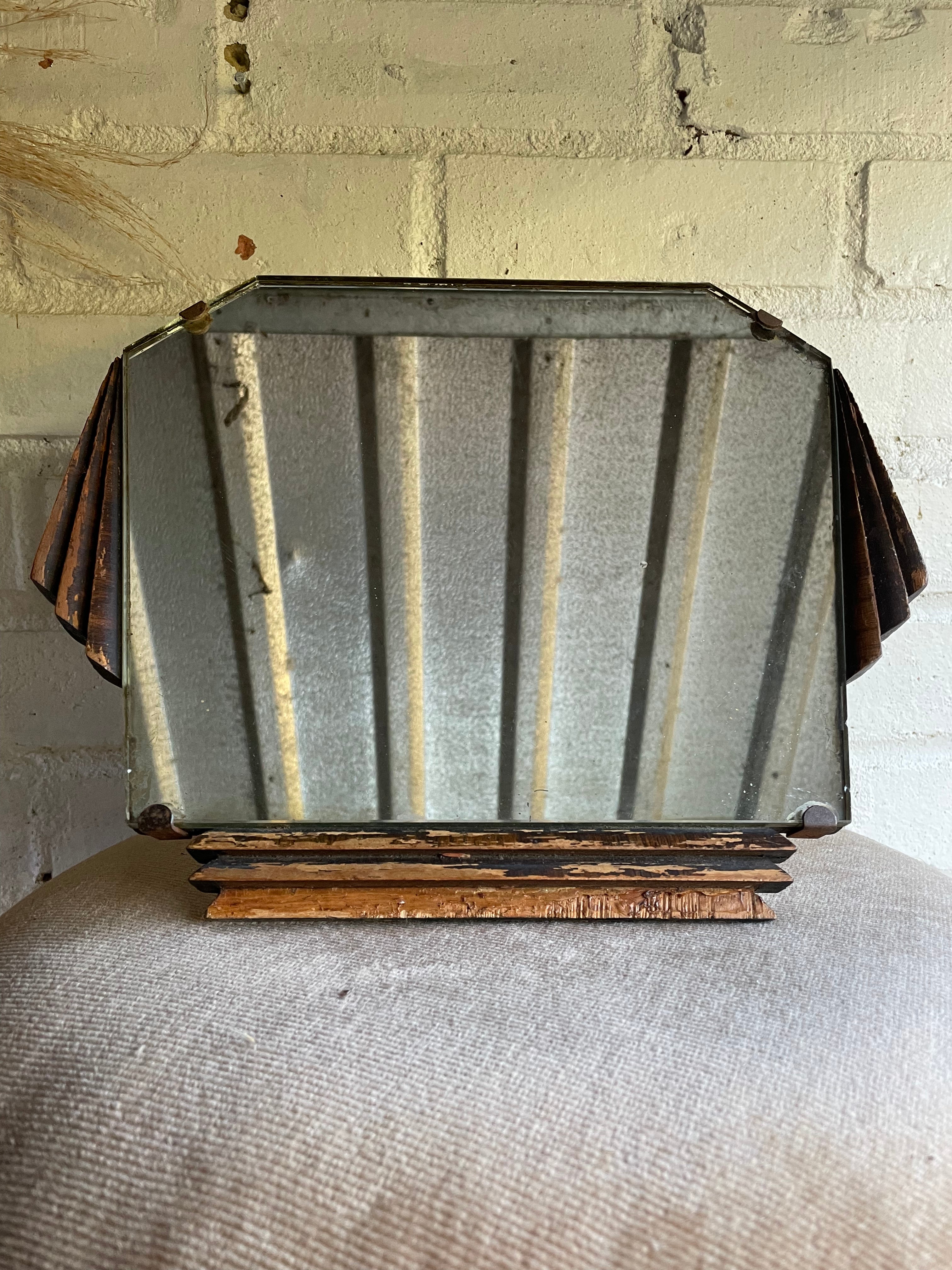 Timeworn Art Deco Dressing Table Mirror