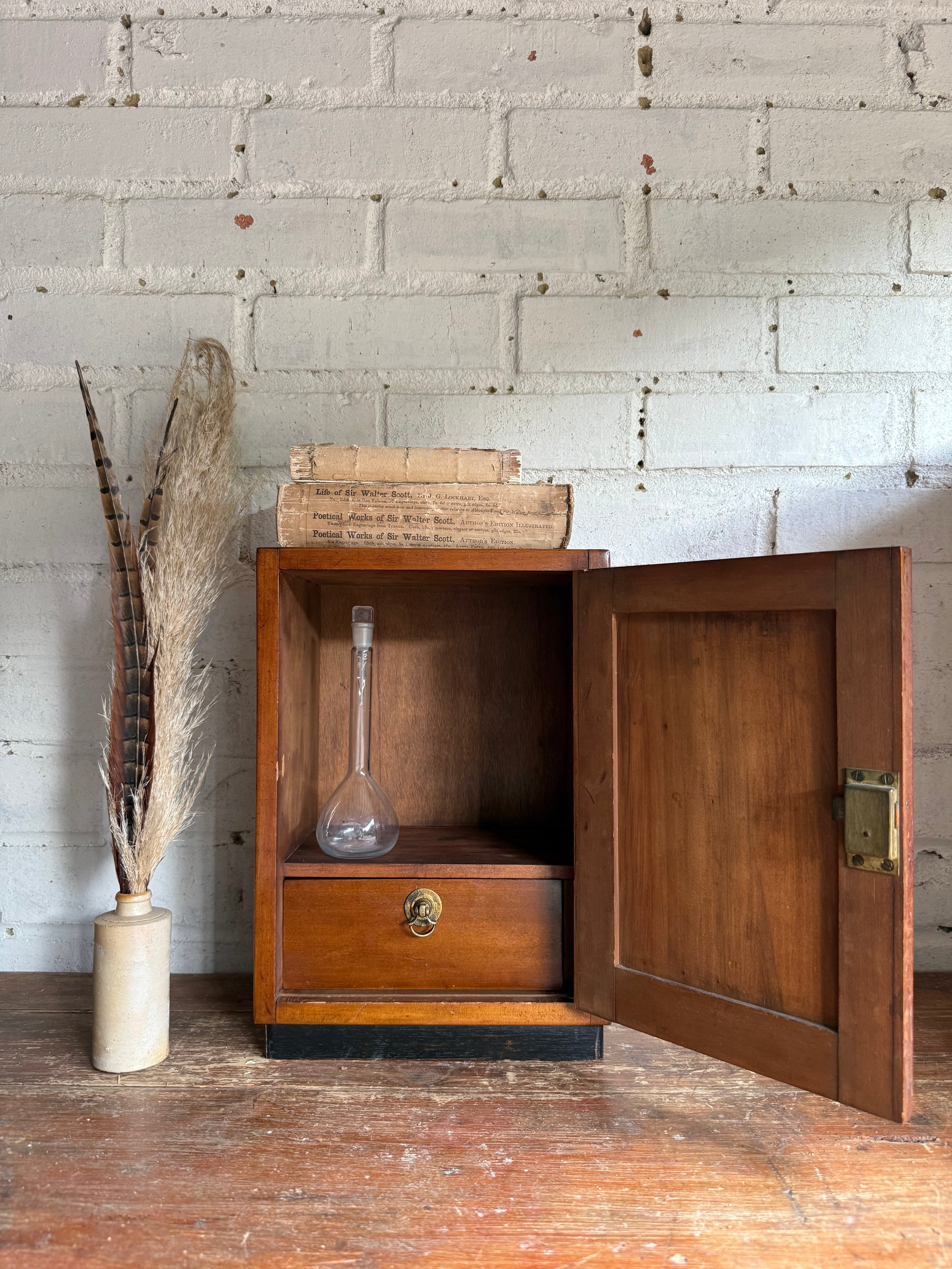Rare 1930s Wooden First Aid Cabinet with Inlaid “Green Cross”