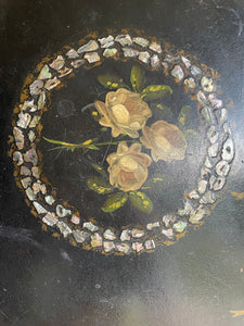Oversized 19th Century Papier Mache Tray with Mother of Pearl