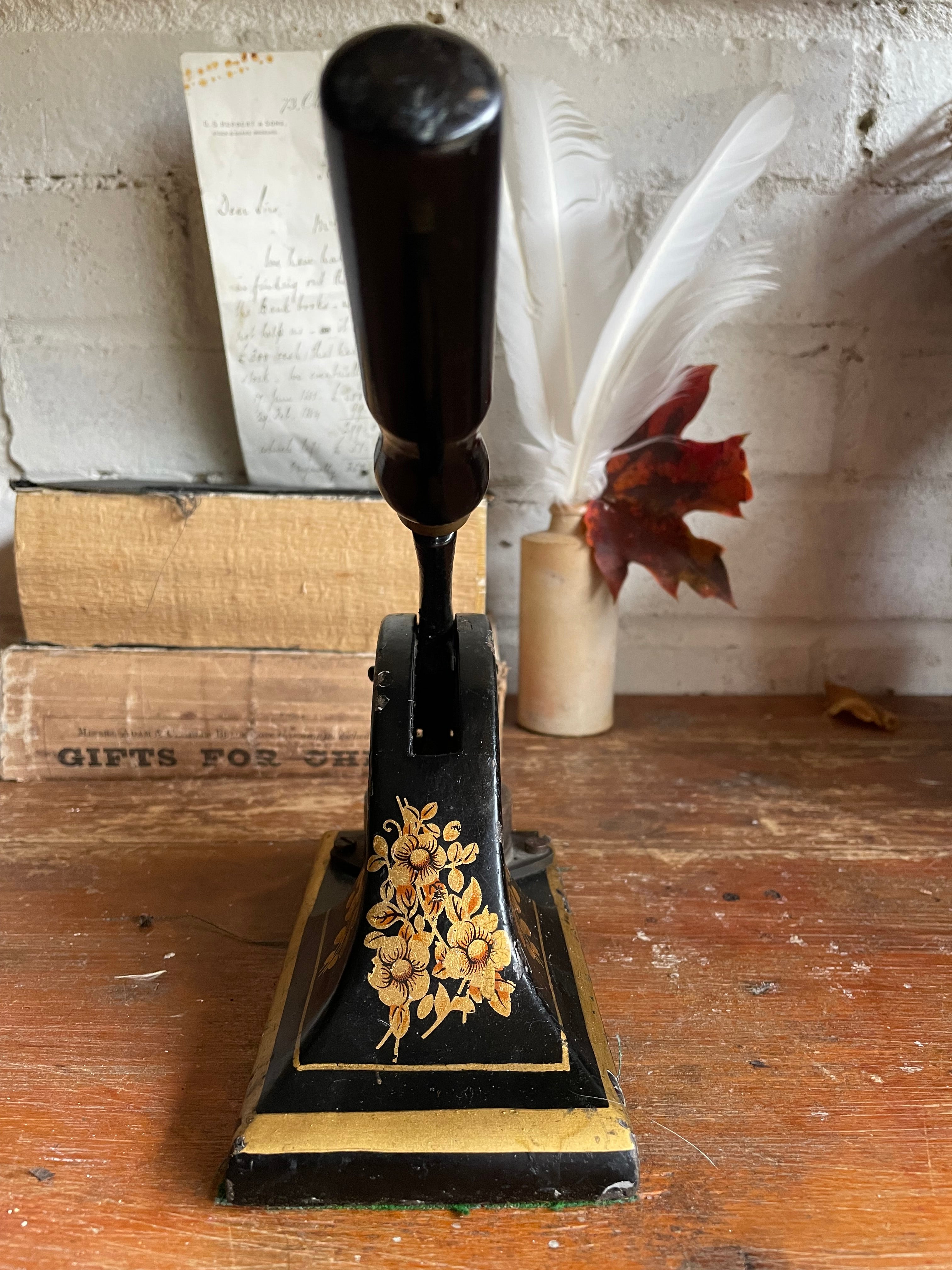 Antique Cast Iron Embossing Stamp/Door Stop. Was £35 now £17.50 at checkout