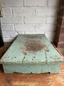 Rustic Painted Wooden Low Stool or Display Stand