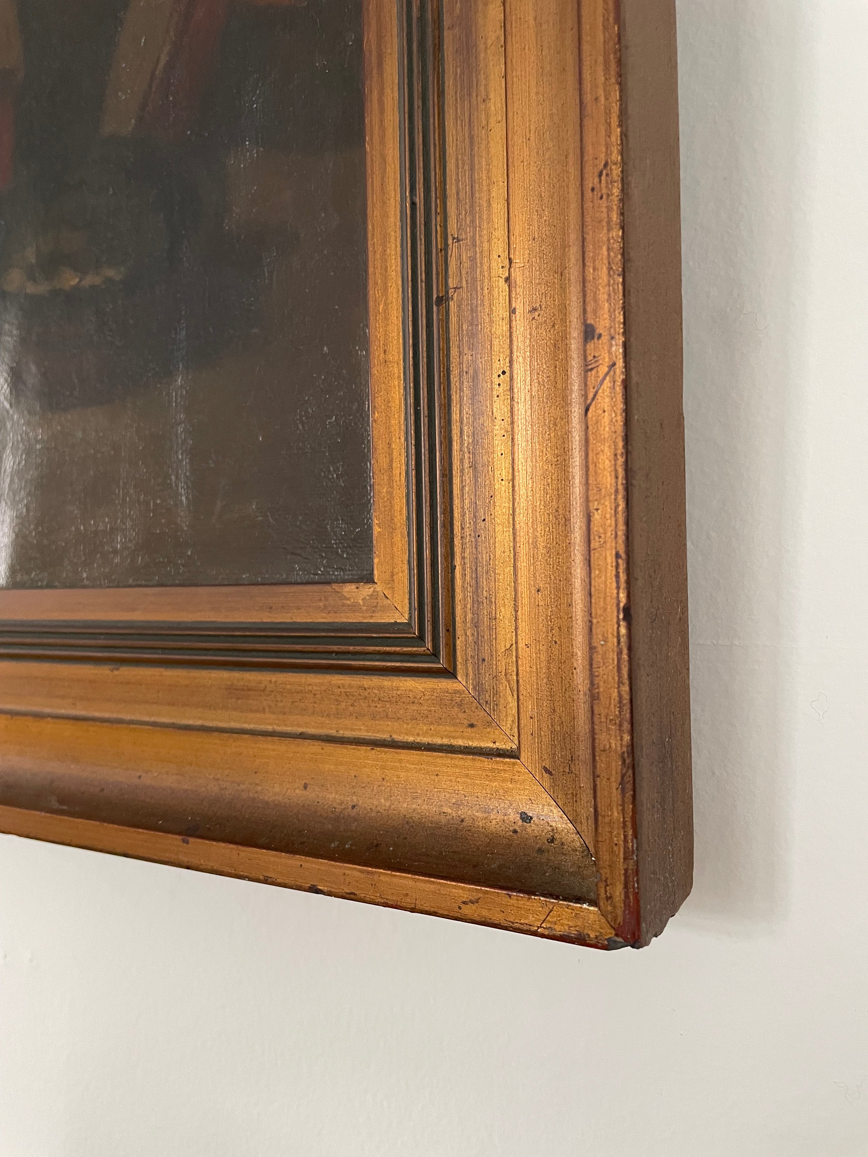19th Century Oil on Canvas: Still -Life Portrait of a Woman with Pears