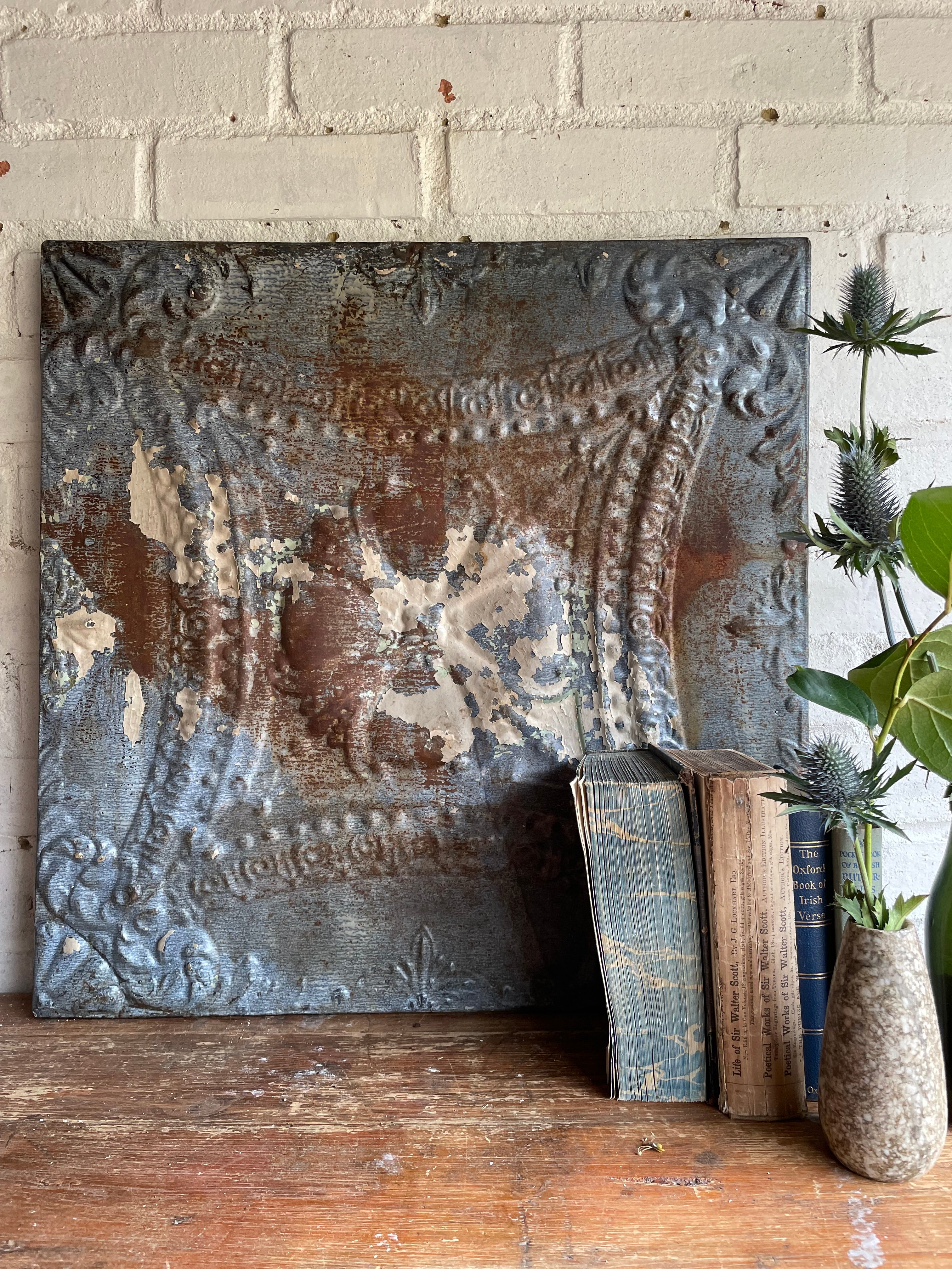 Original American Early 1900s Tin Ceiling Tile