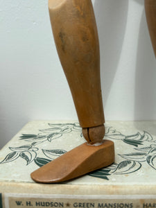 Early-Mid 20th Century French Wooden Oversized Articulated Artists Mannequin with Stand