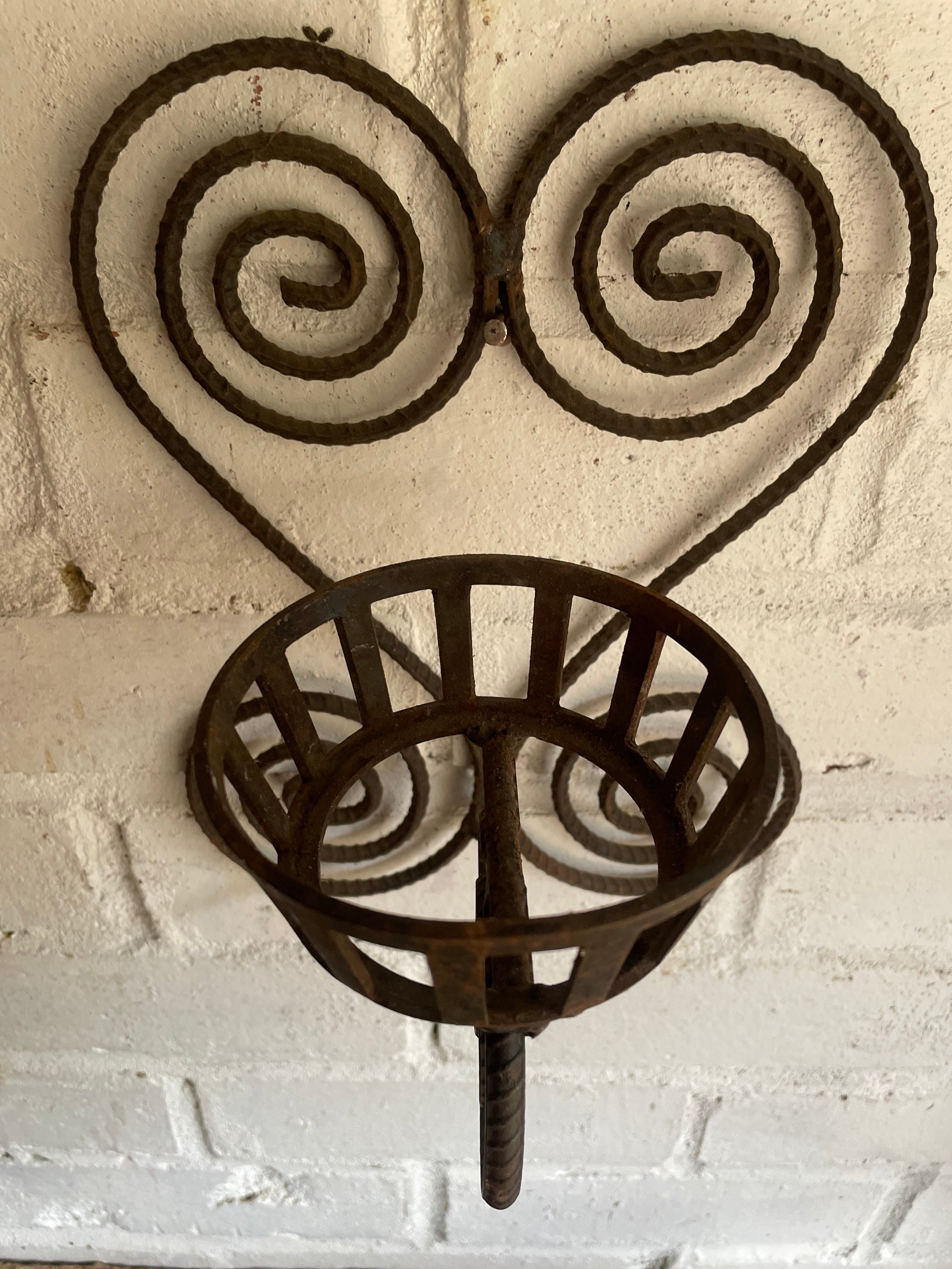 Vintage Ironwork Wall Sconce for Candles or Plants