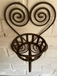 Vintage Ironwork Wall Sconce for Candles or Plants