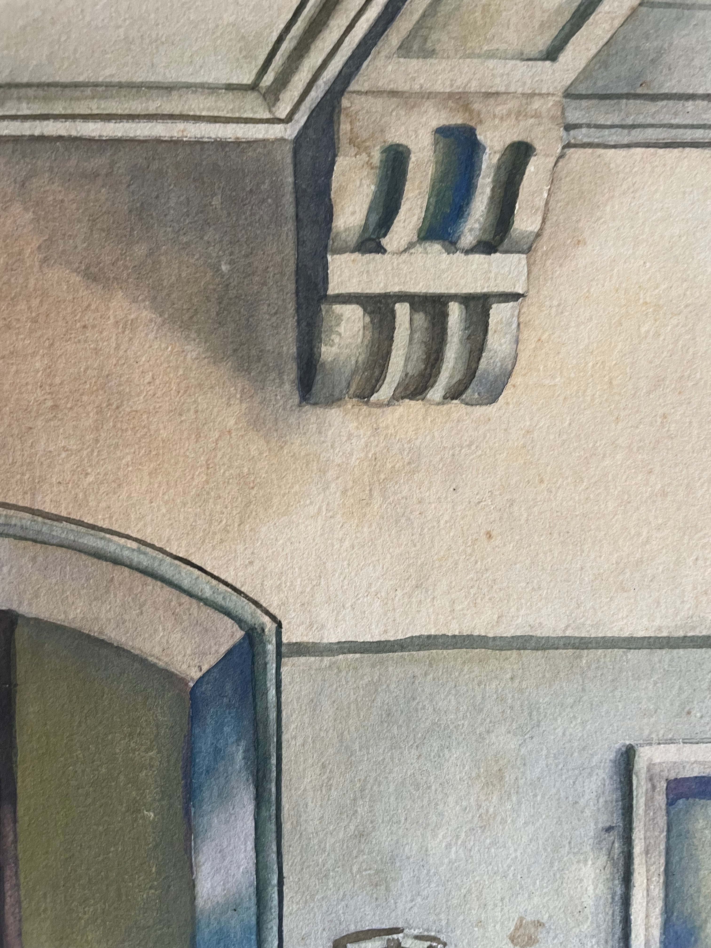 Miss Wakefields Embroidery Class: Watercolour & Ink Painting Circa 1940s