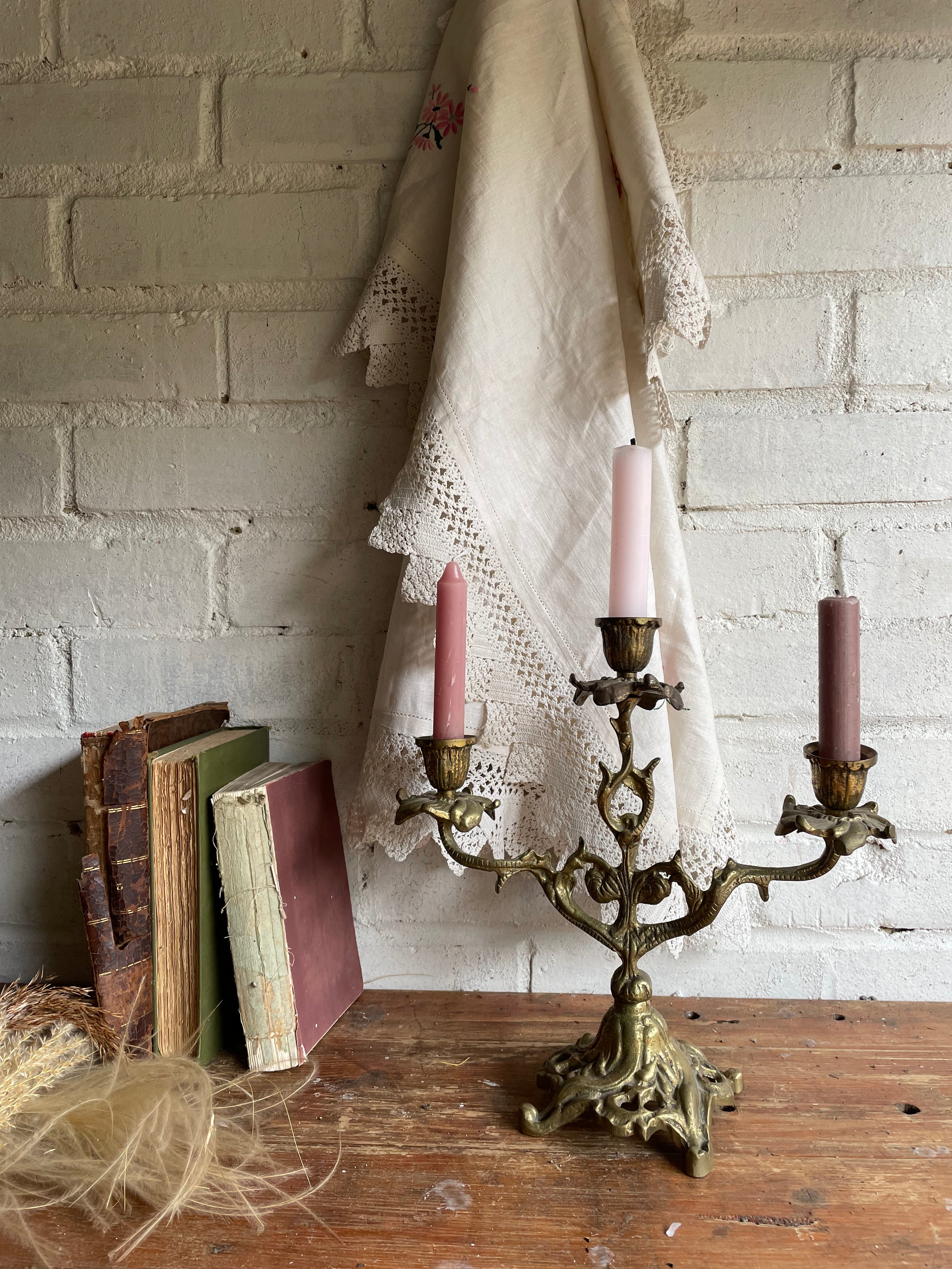 Heavy Brass Decorative Candelabra