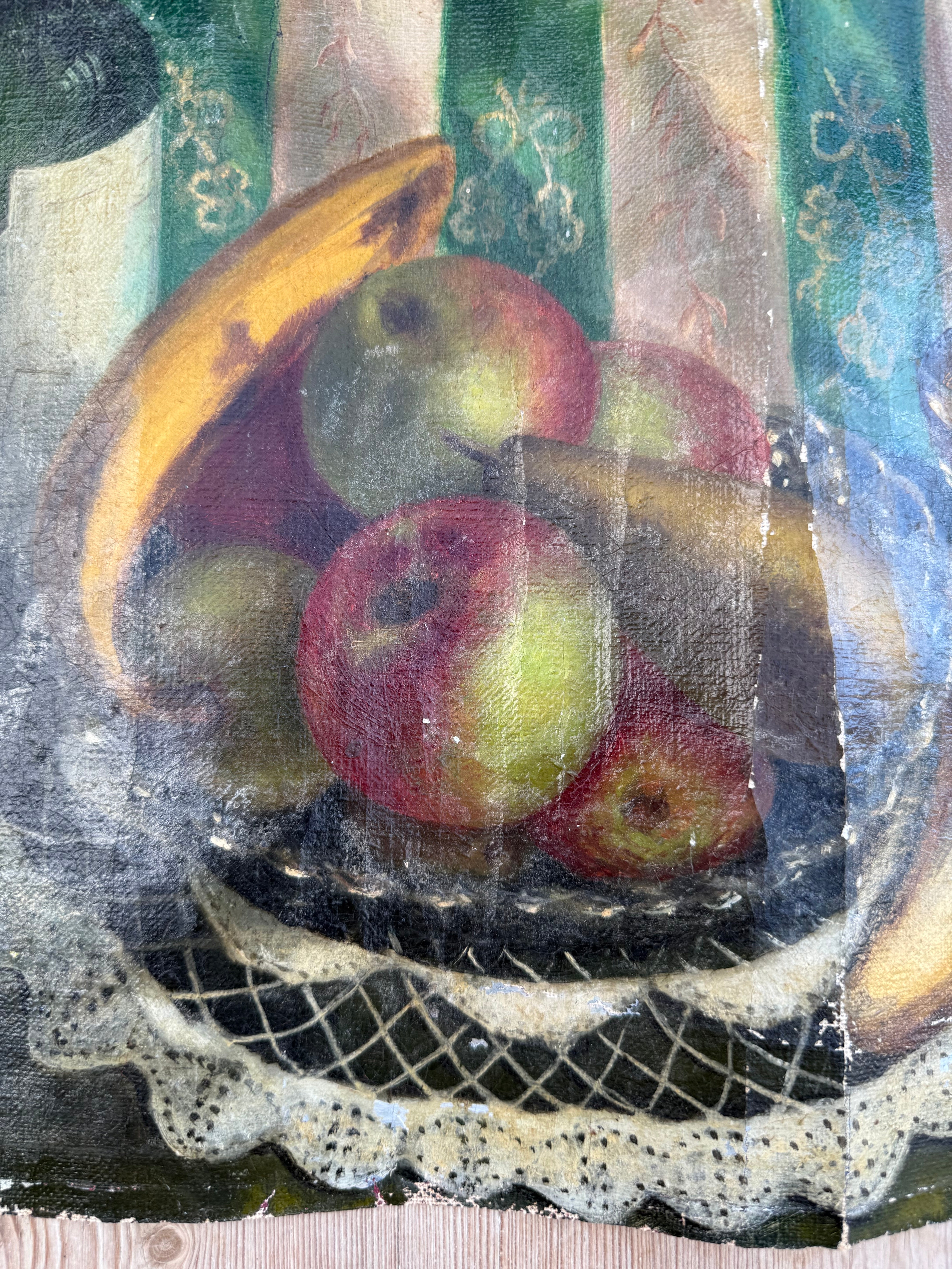 Still Life Oil Painting on Unstretched Canvas