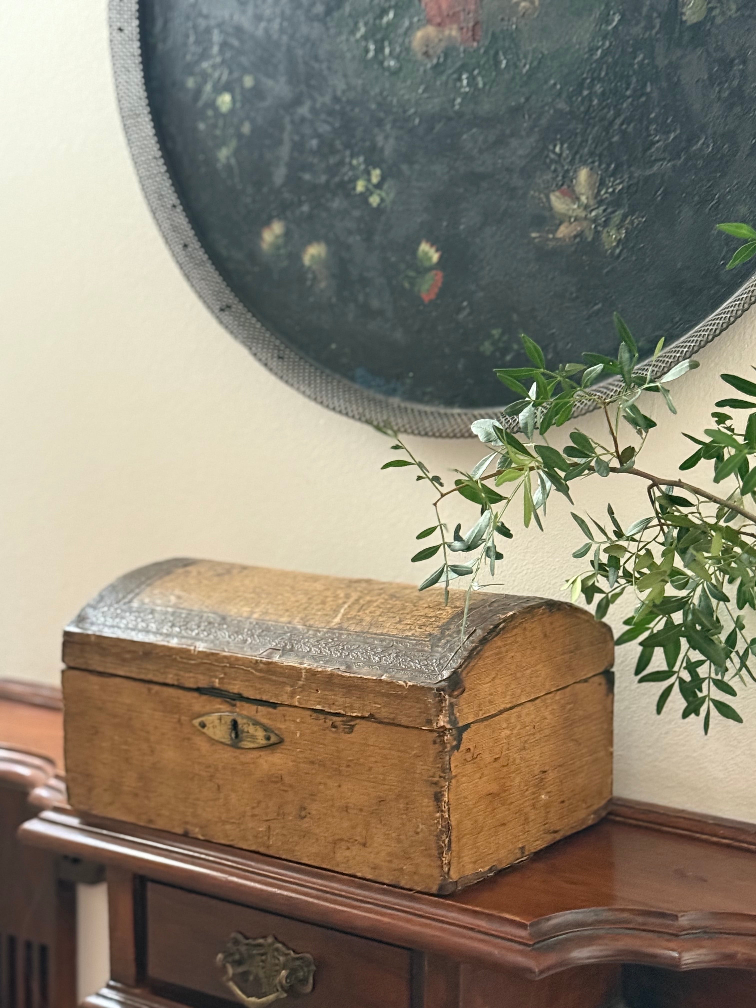 Circa 1880s: Embossed Faux Leather Box