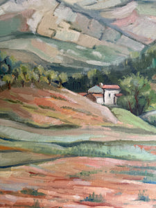 Provencal Landscape: Early 20th Century Oil on Canvas