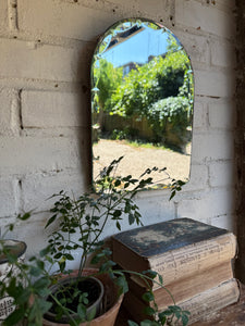 Small Art Deco Wall Mirror with Original Bevelled Glass