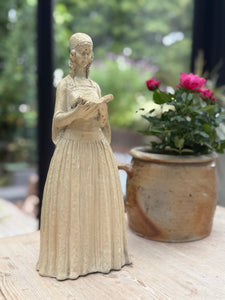 In Prayer: Beautiful Glazed Clay Sculpture