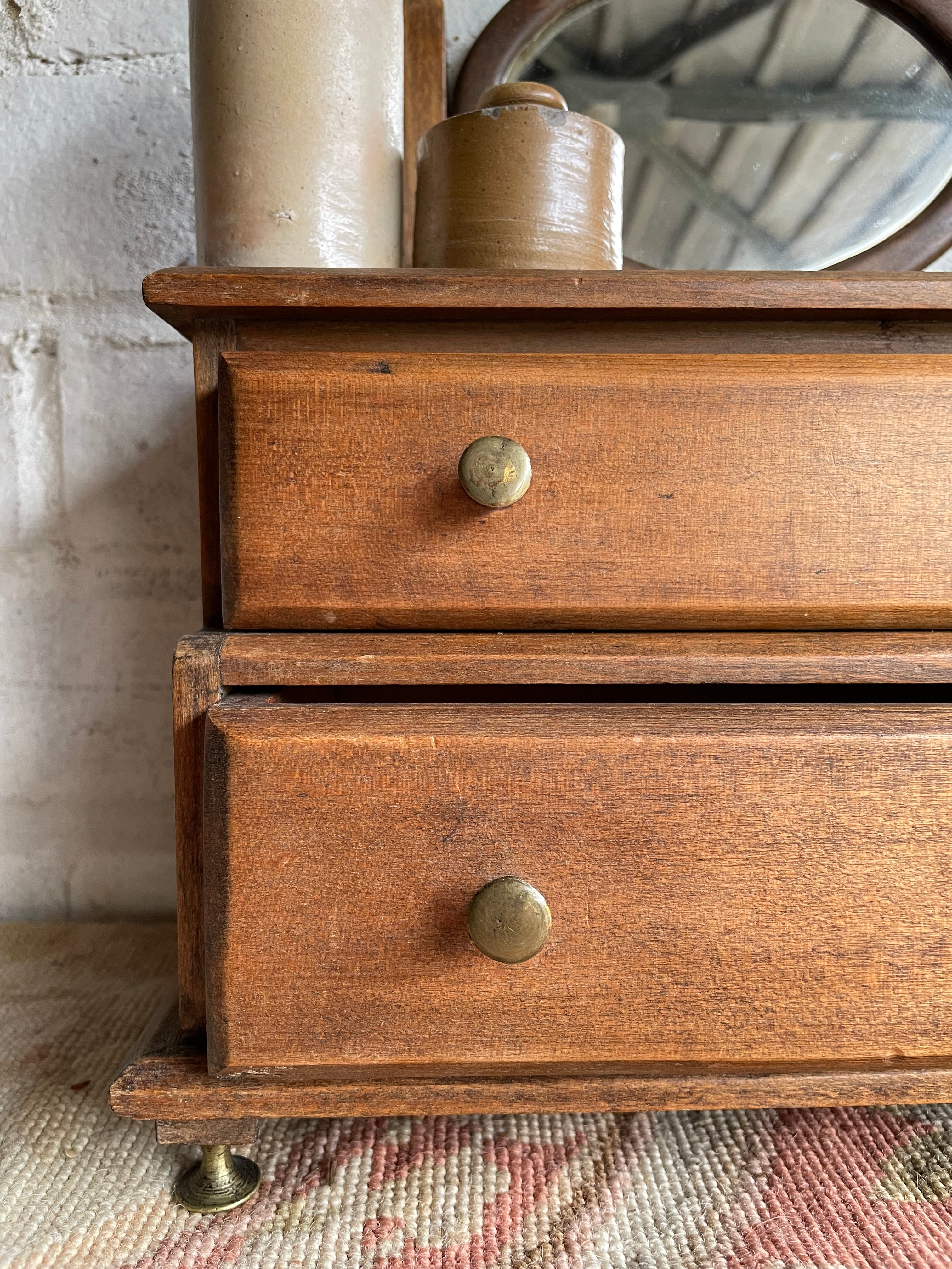 19th Century Apprentice Chest of Drawers with Swivel Mirror