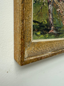 Blossom Tree: Early 20th Century Signed Impressionist  Oil on Board