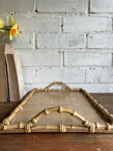 French Bamboo Marquetry Tray