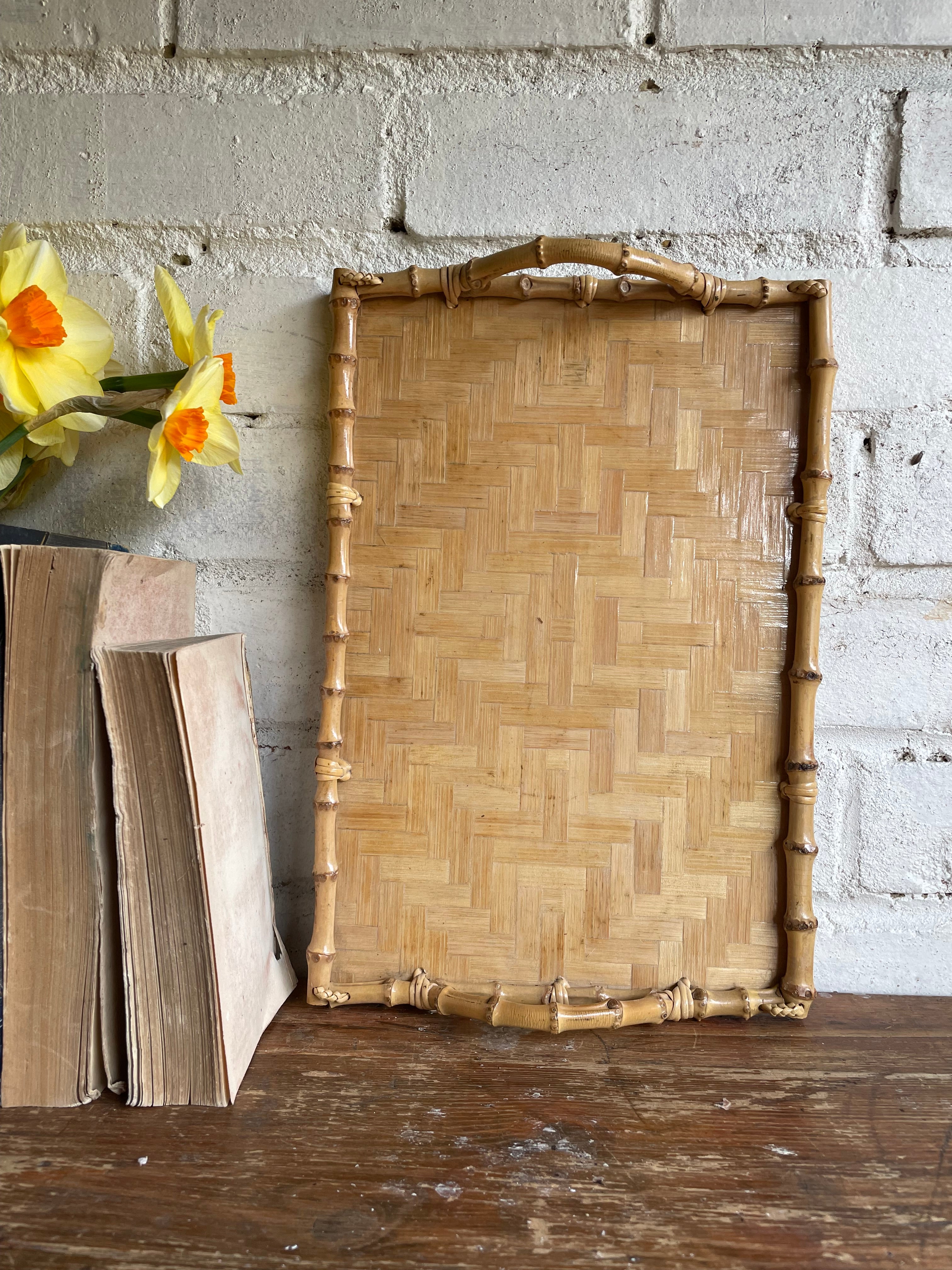 French Bamboo Marquetry Tray