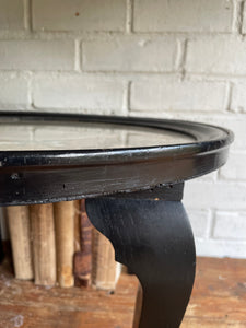 Small Victorian Hand Embroidered Ebonised Side Table