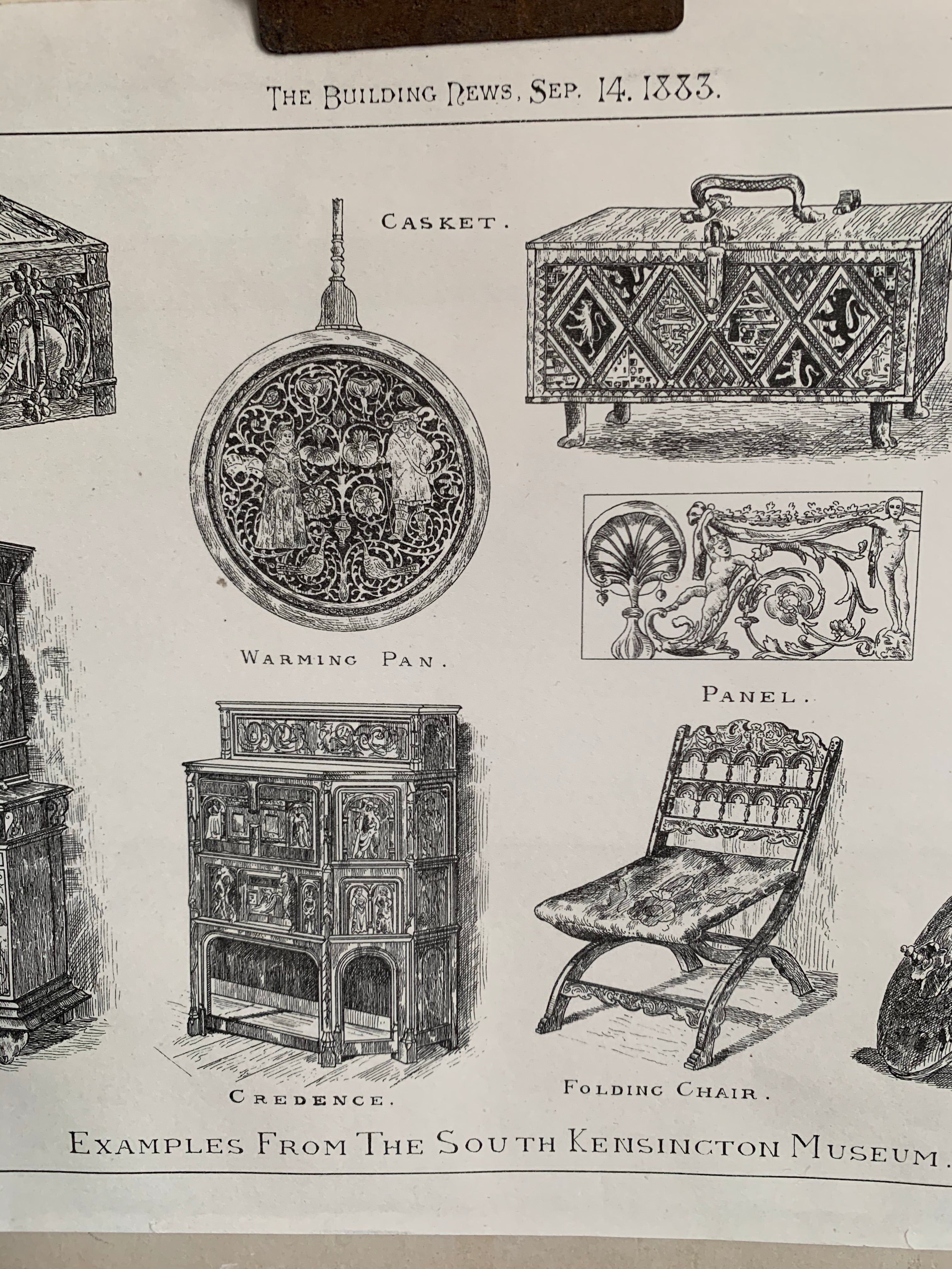 A pair of 19th century bookplates of ornamental objects from the South Kensington Museum (V&A Museum)