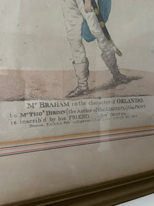 Pair of 1800s Framed Theatrical Coloured Lithographs