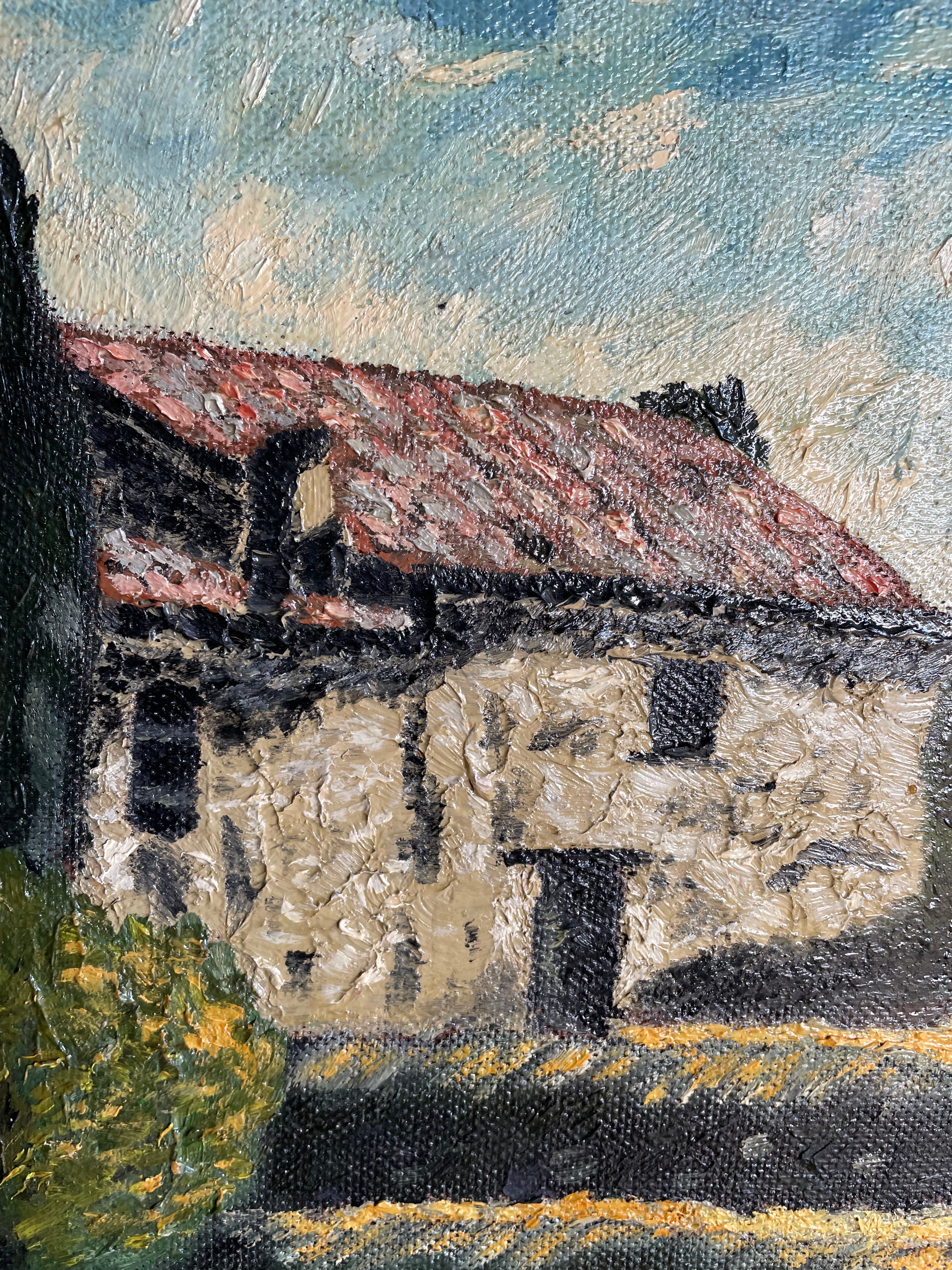 Provencal Farmhouse :  Signed Oil on Board