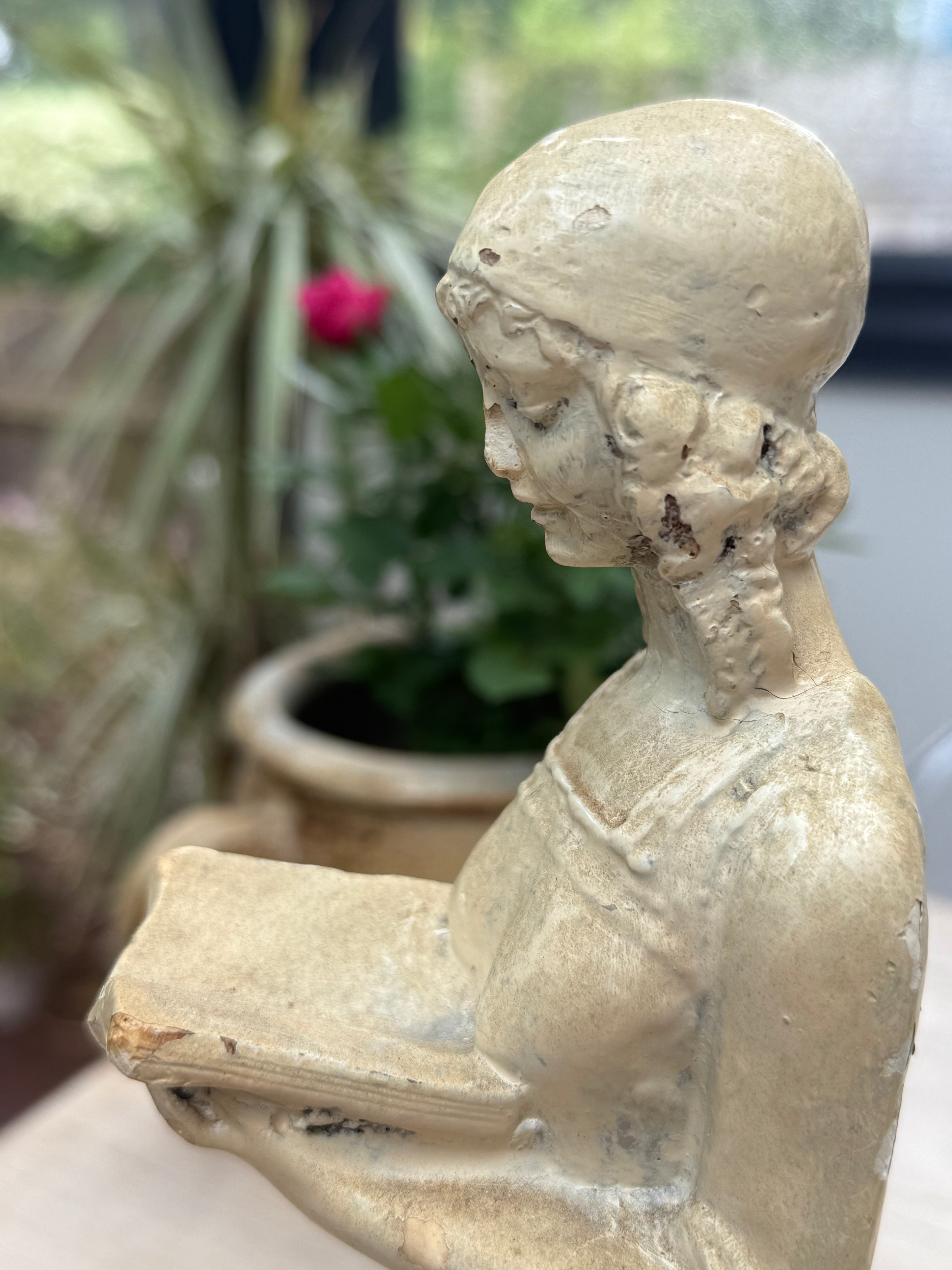 In Prayer: Beautiful Glazed Clay Sculpture