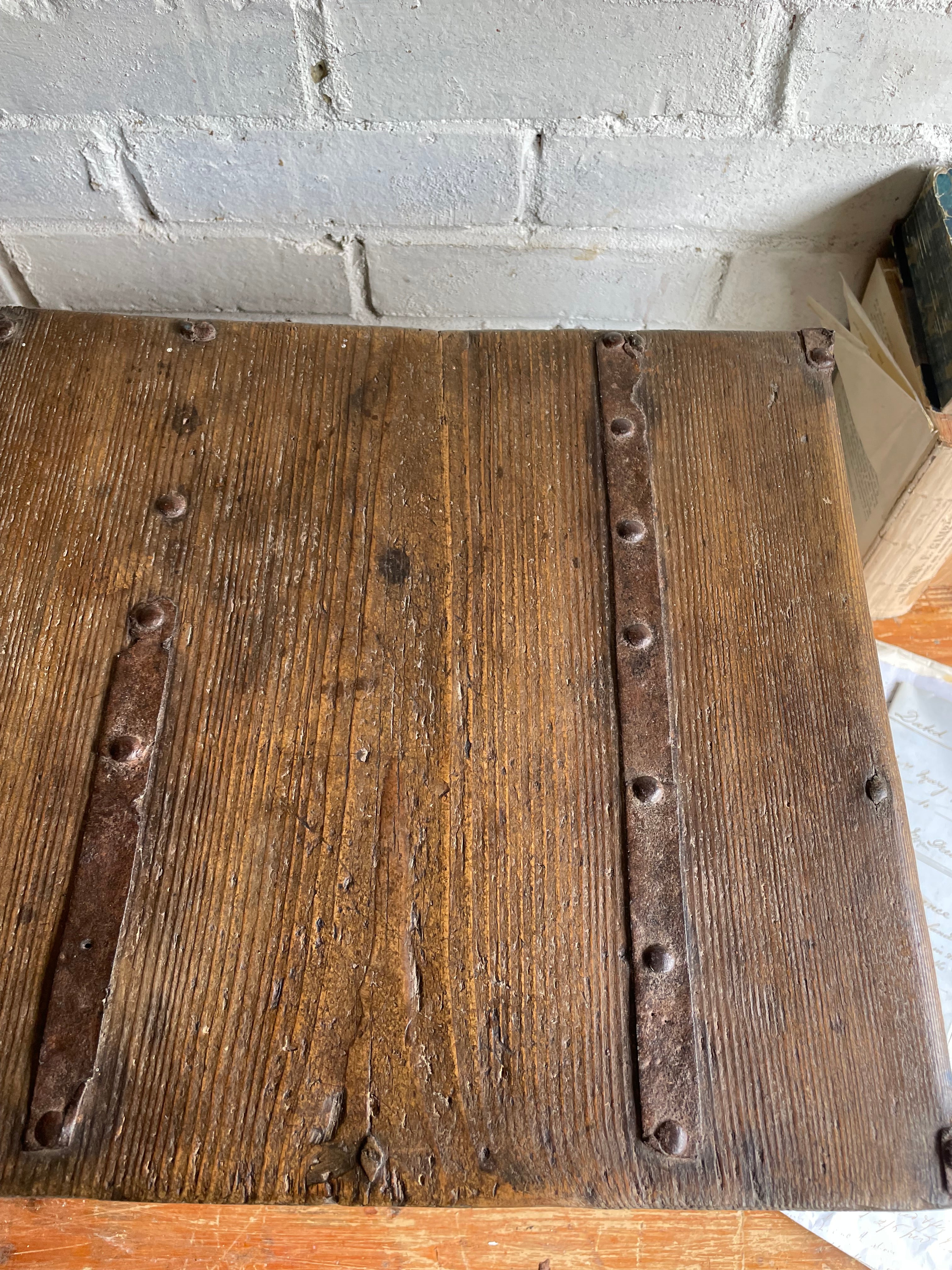 19th Century Chest with Original Iron Handles