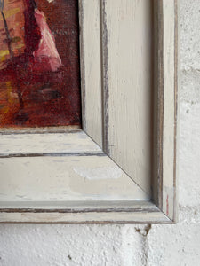 A Victorian London Street Scene: Oil on Canvas