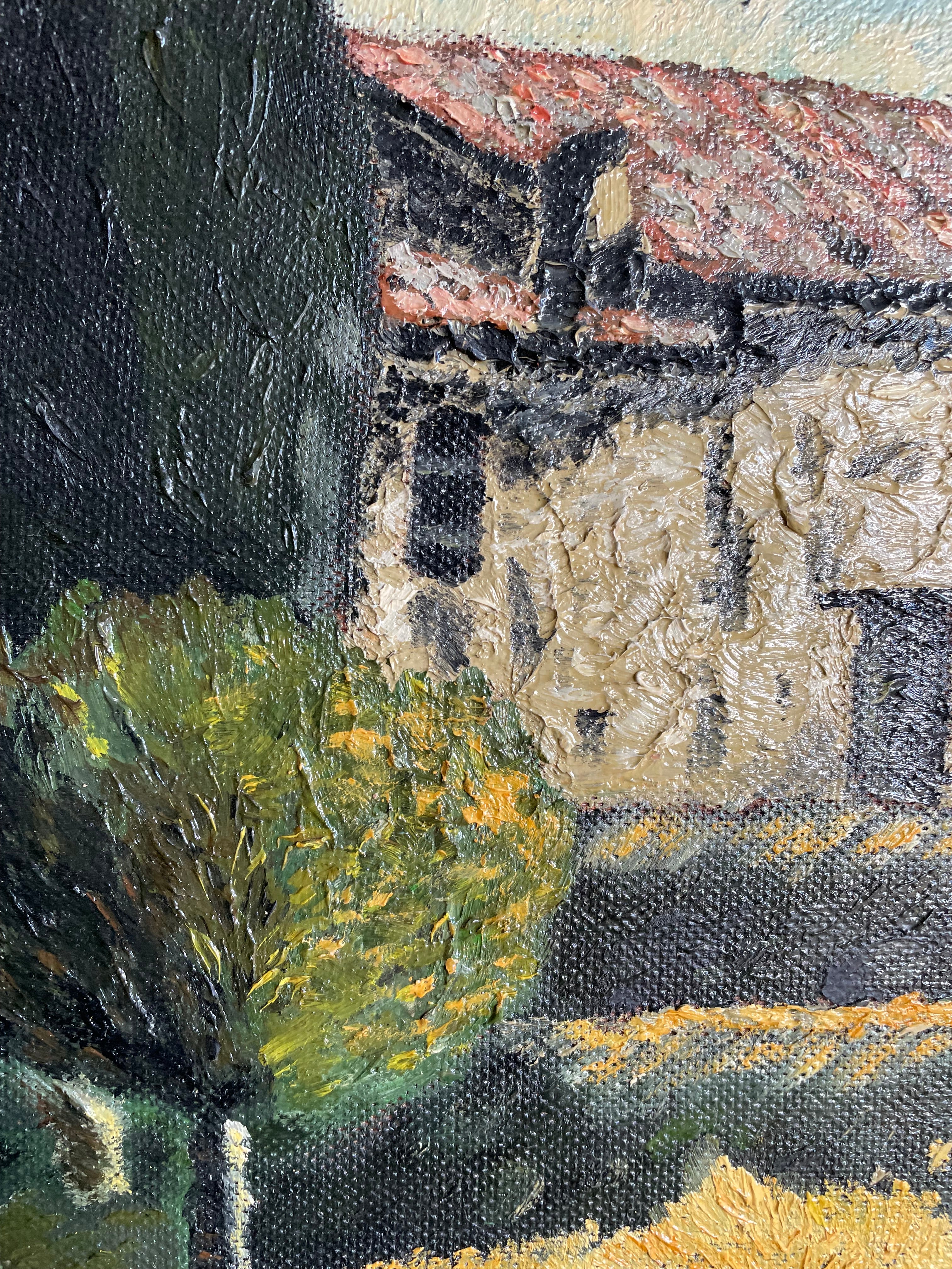 Provencal Farmhouse :  Signed Oil on Board