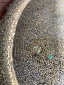 1930s Engraved Brass Tray