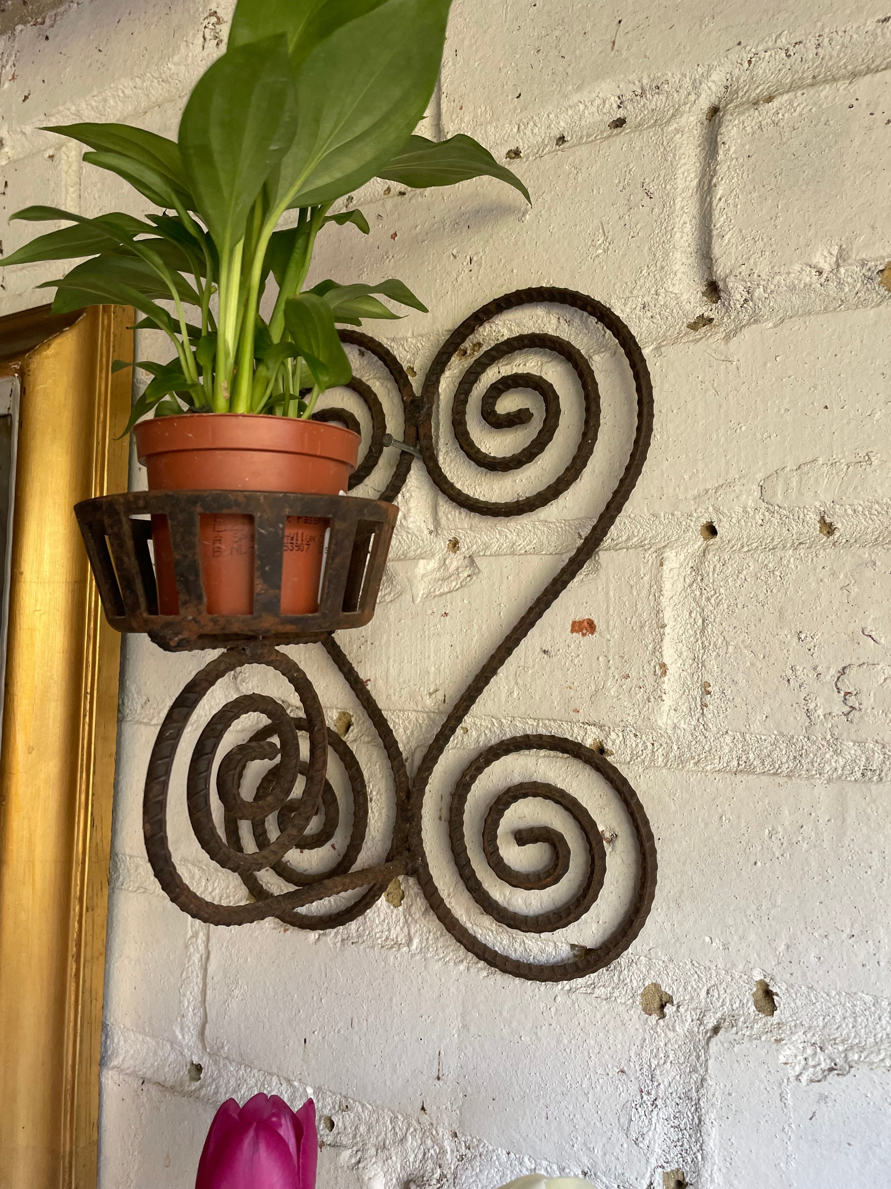 Vintage Ironwork Wall Sconce for Candles or Plants