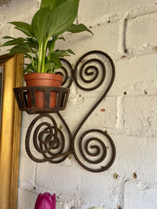 Vintage Ironwork Wall Sconce for Candles or Plants