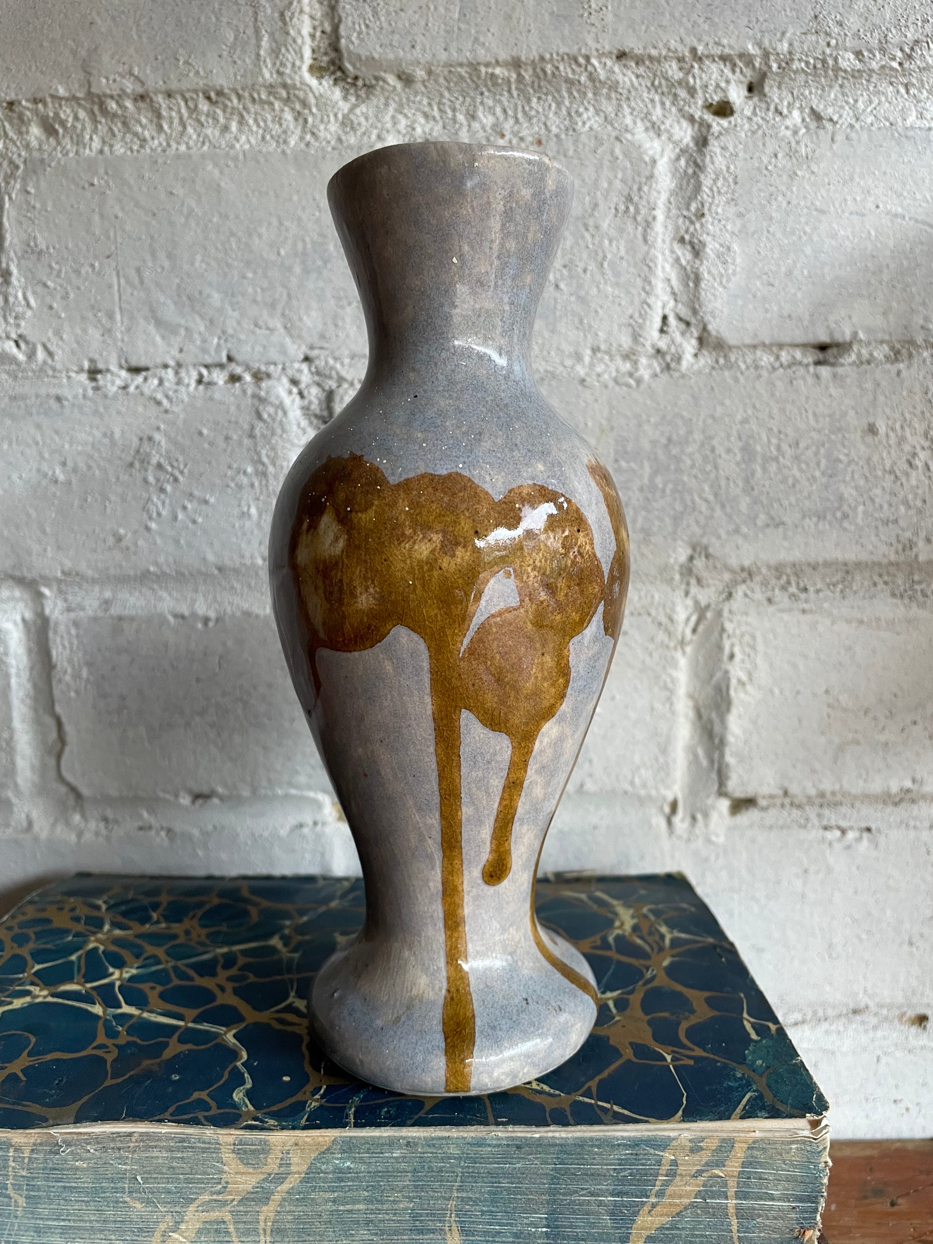 Blue & Gold Studio Pottery Vase