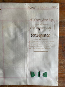 1928 Handwritten and Wax Sealed Conveyance Document. Was £22 now £14.30 at checkout