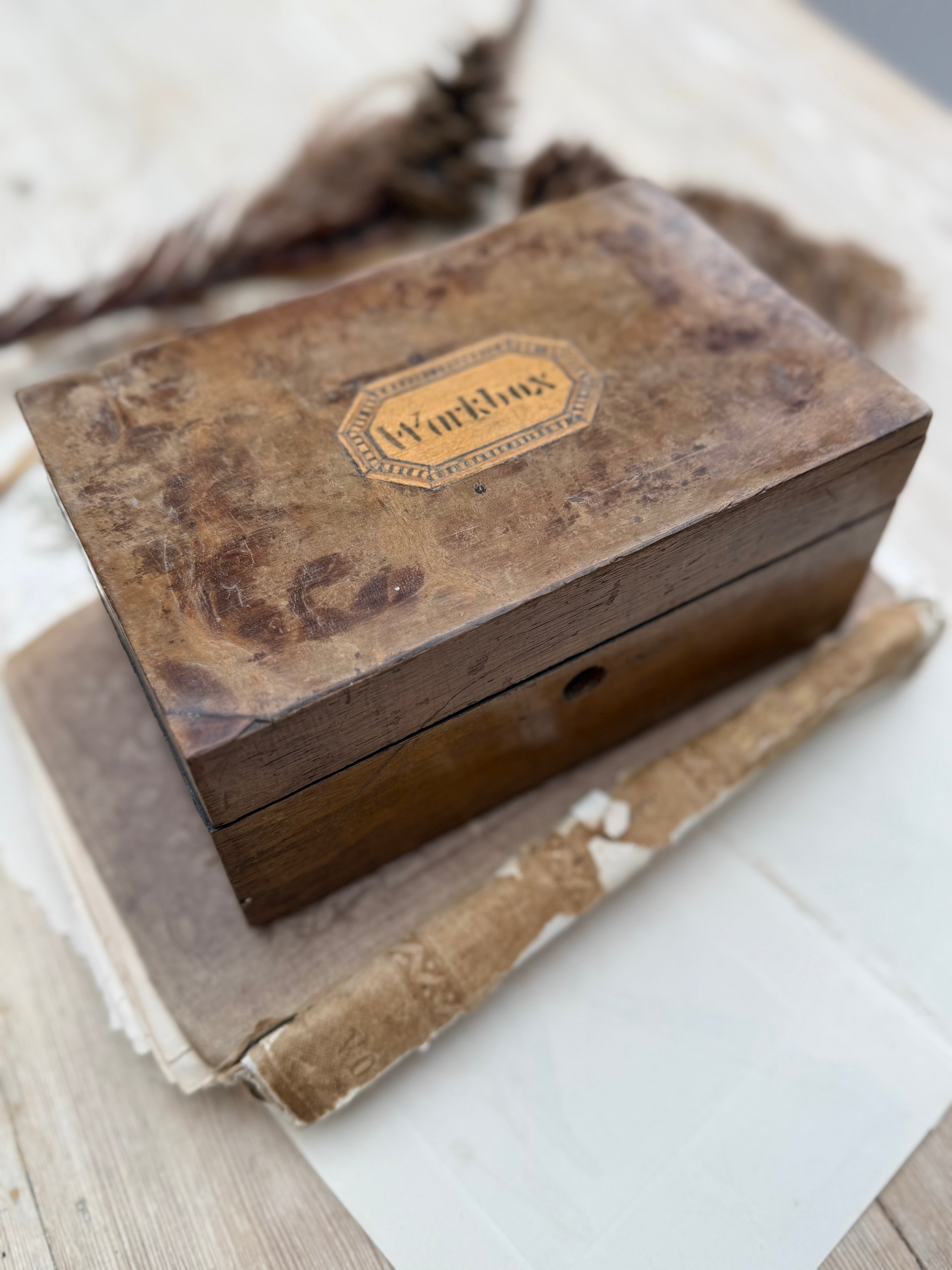 19th Century Handcrafted Sewing Box Circa 1880