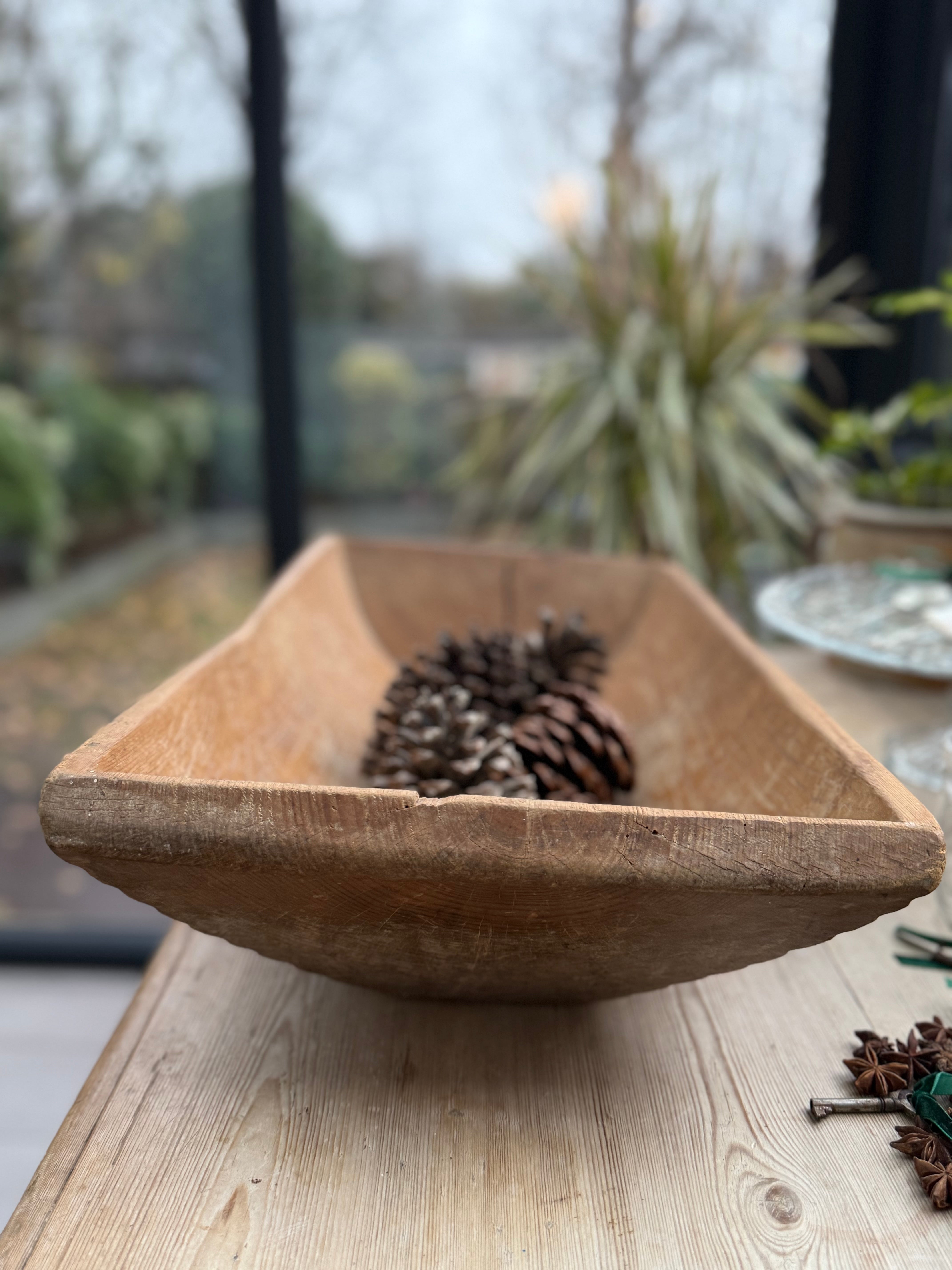 Large Pine Dough Bowl
