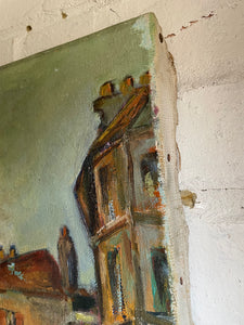 French Market Day: Antique Oil on Stretched Linen