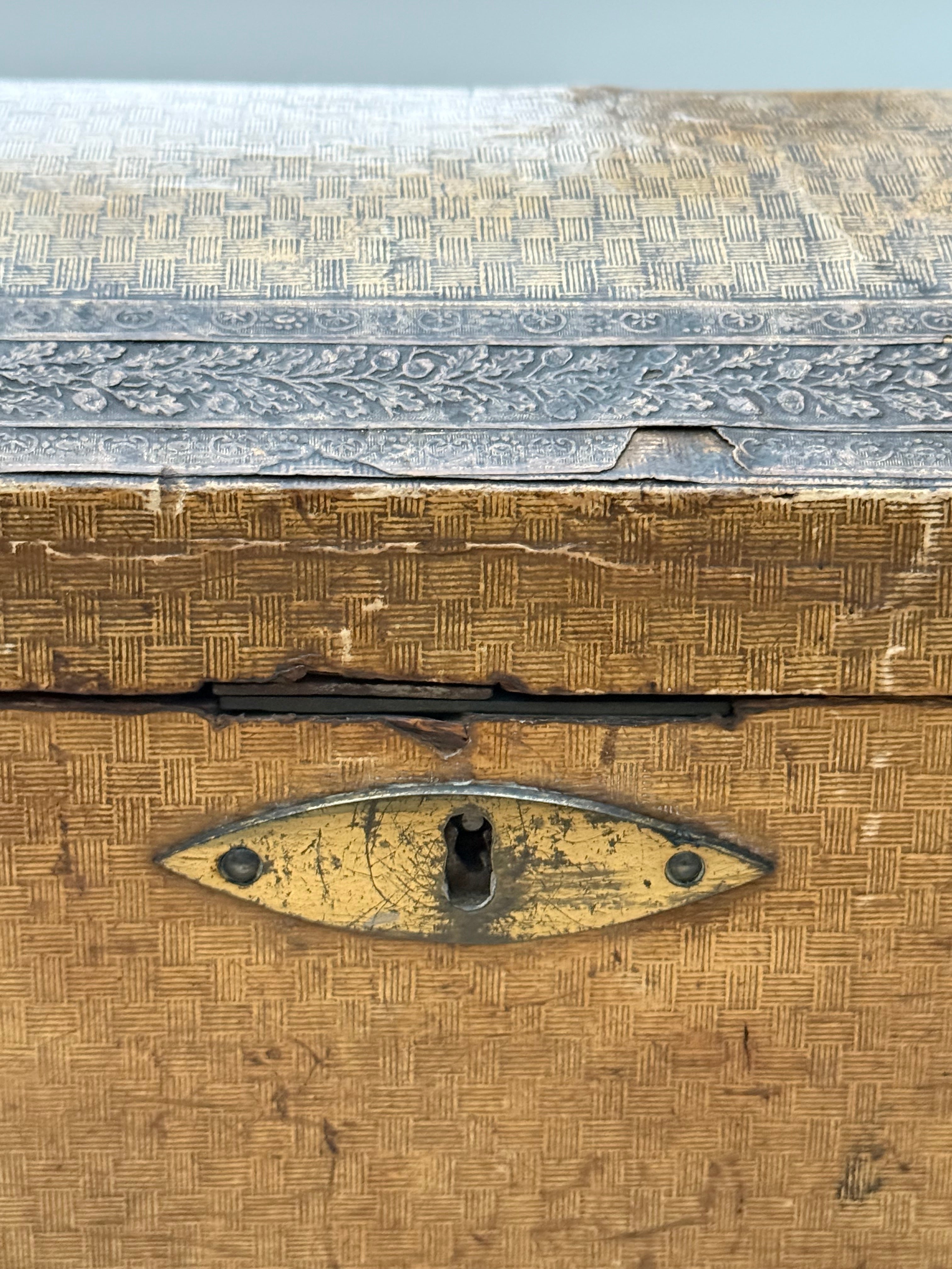 Circa 1880s: Embossed Faux Leather Box