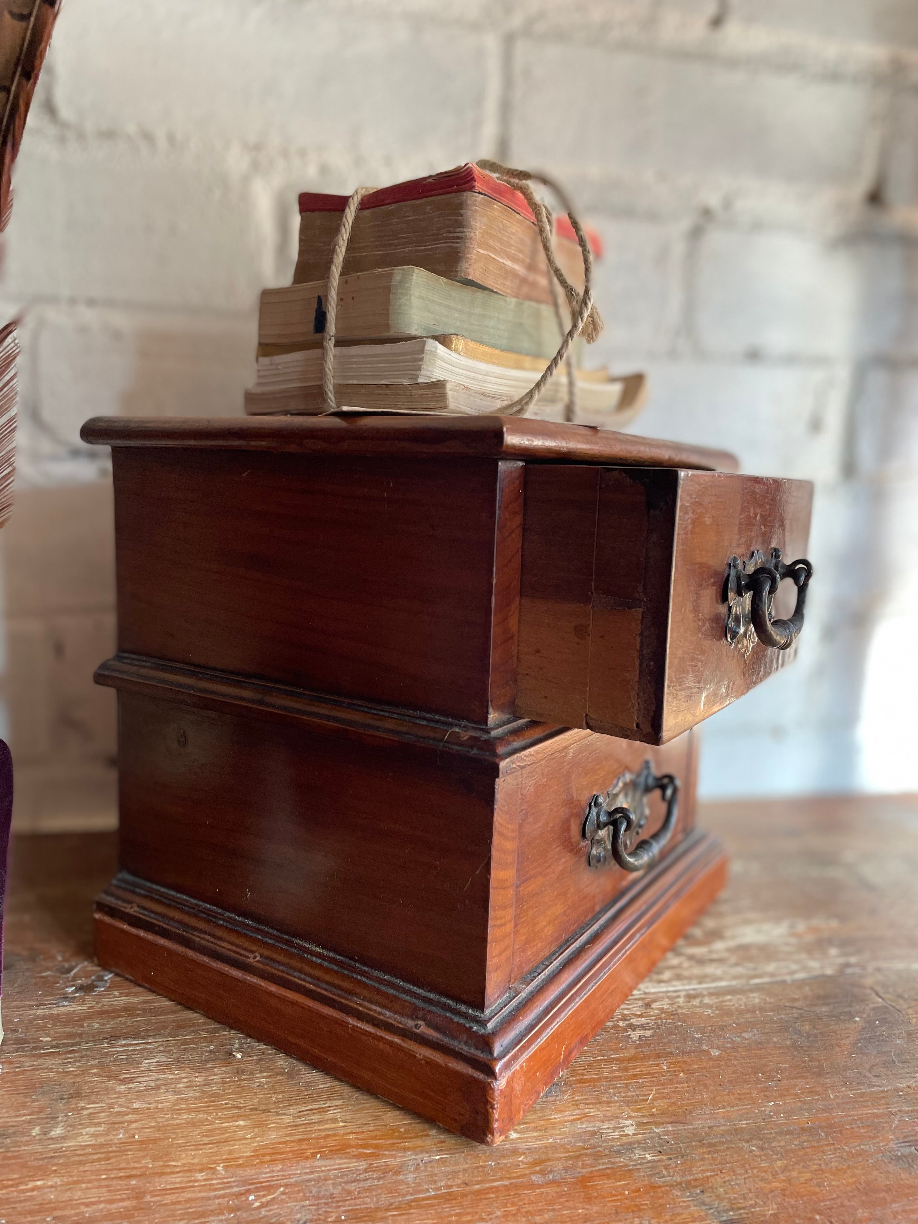 Victorian Mini Drawers with Original Faded Copper Handles