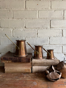 19th Century Brass & Copper Cider Measures  - Set of Three