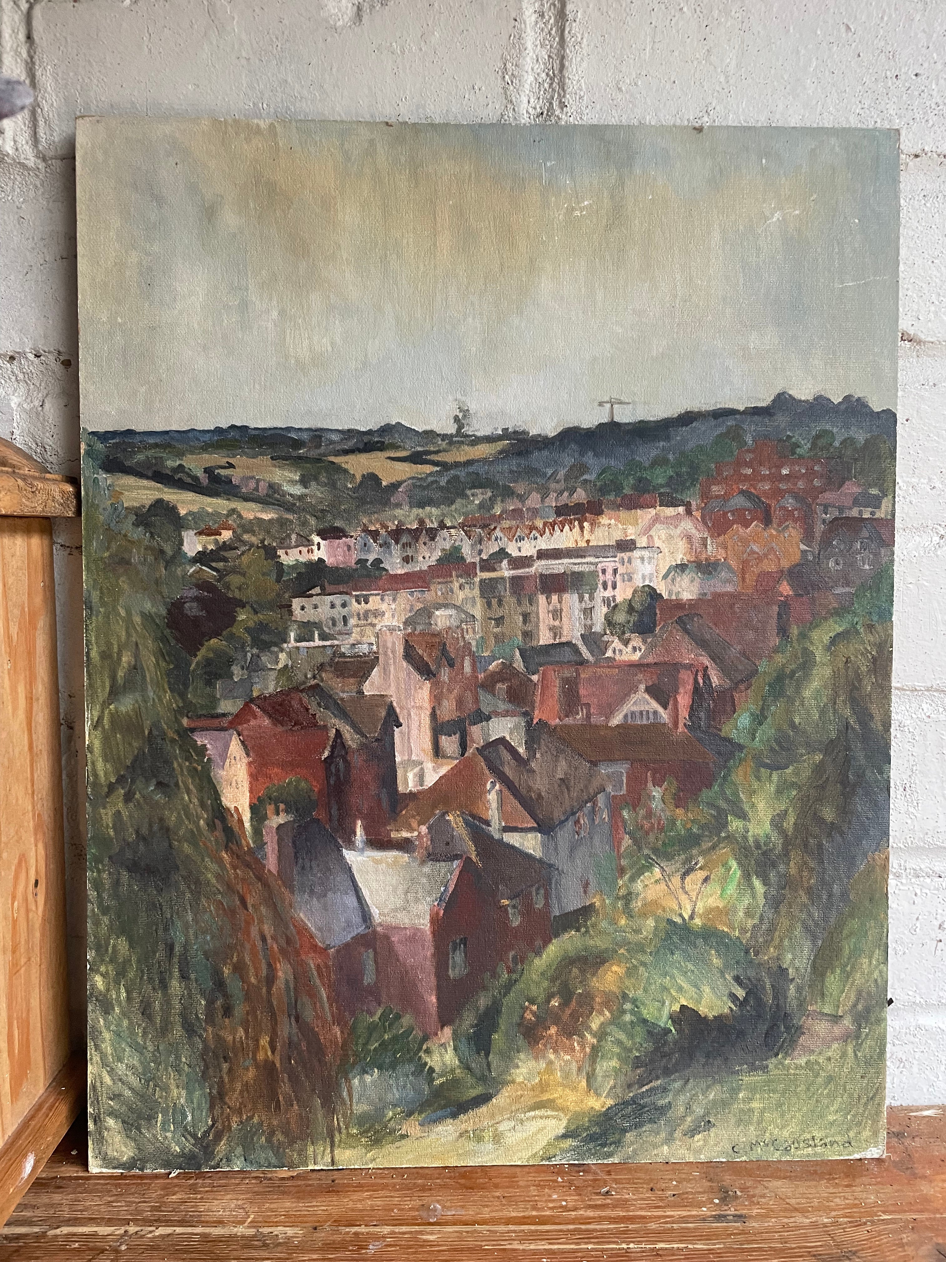Abstract View of Hastings: Oil on Board