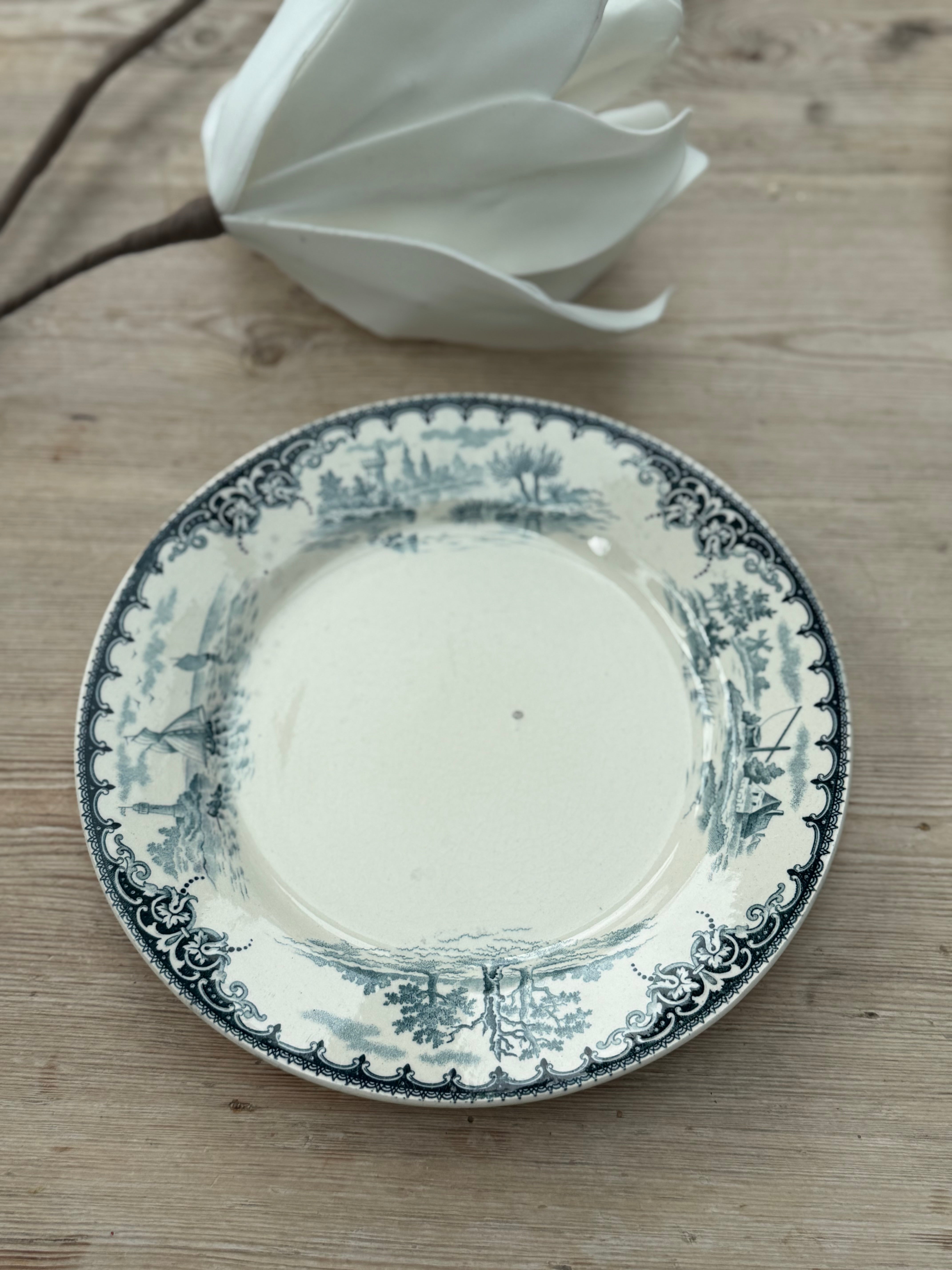 Antique French “Faciences Porcelaines Cristaux” Plate