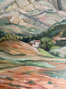 Provencal Landscape: Early 20th Century Oil on Canvas