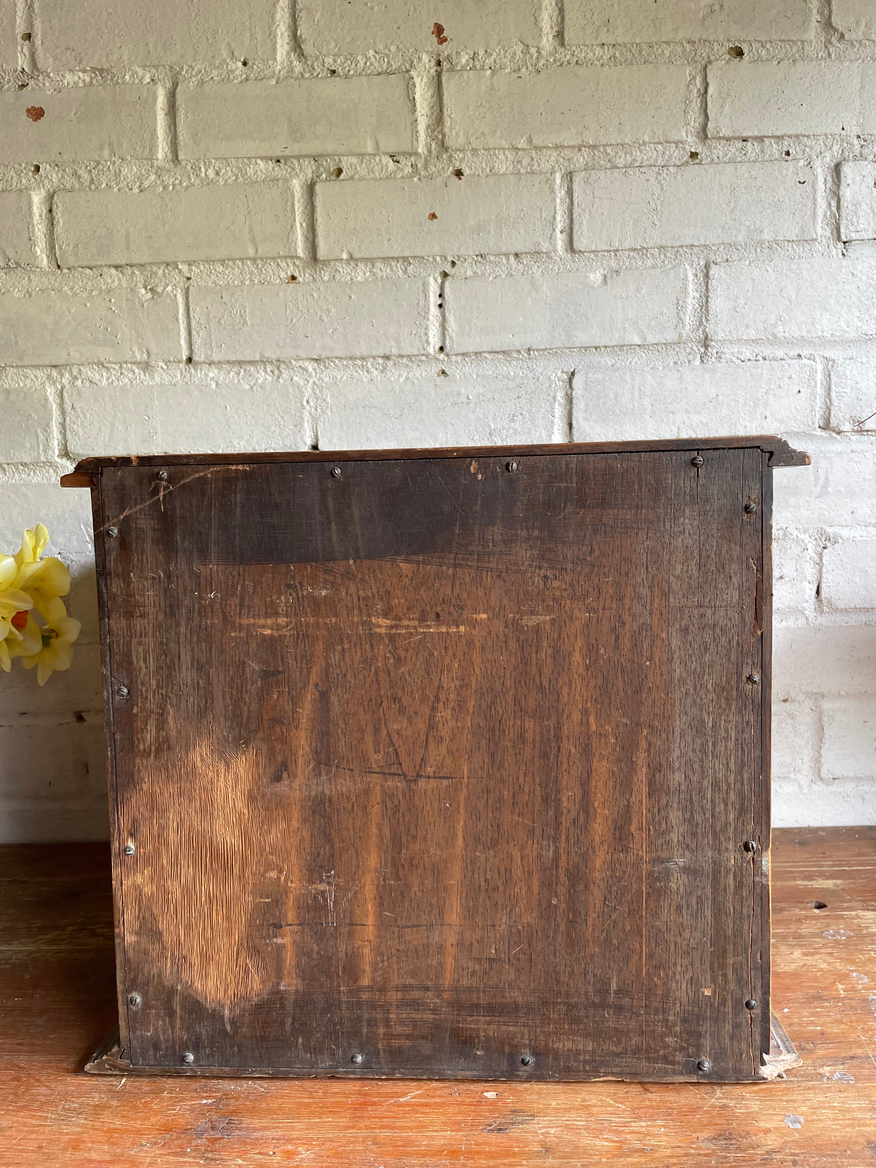 Rustic Wooden Tabletop Cabinet with Two Doors