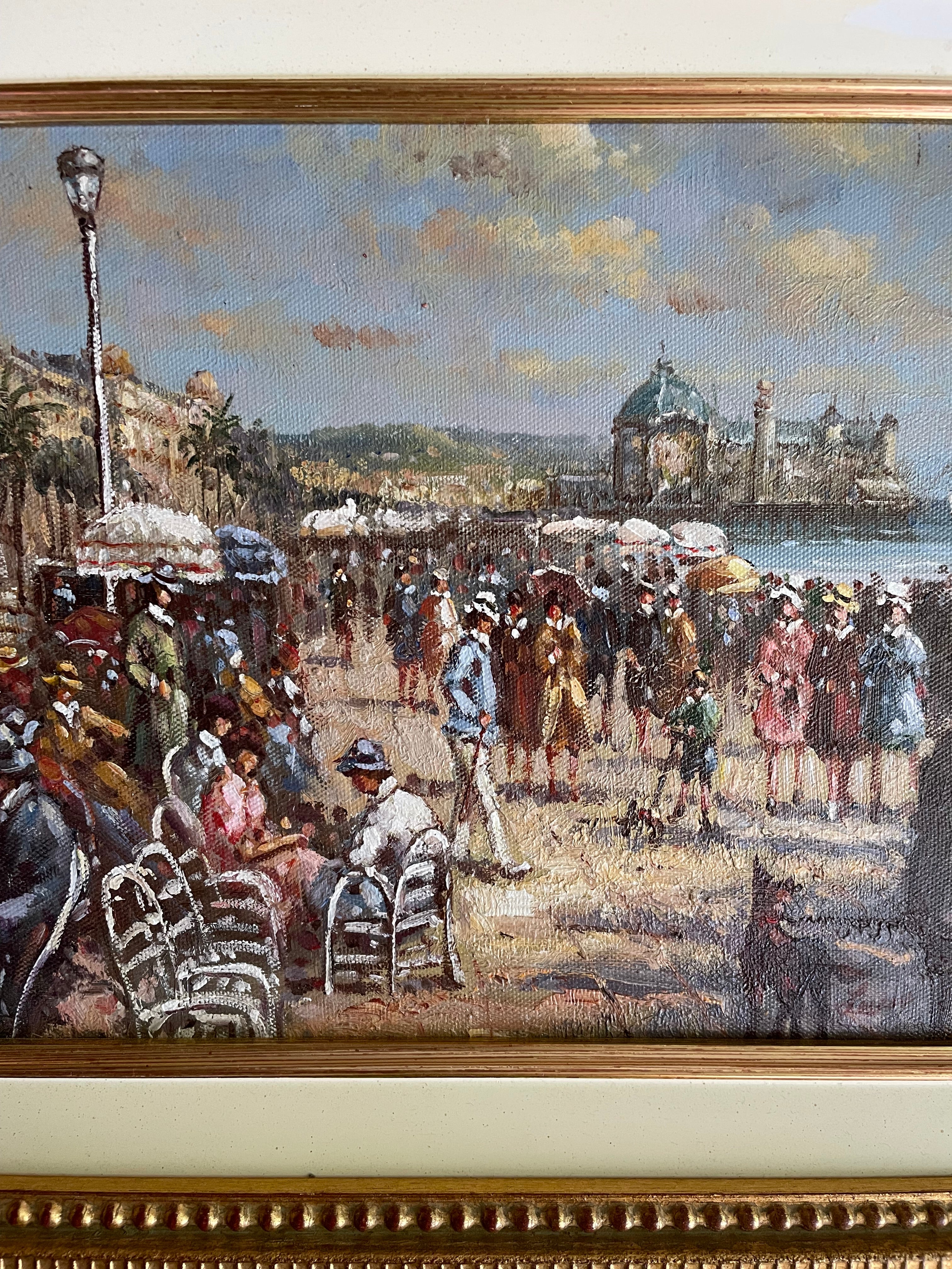 Belle Epoque French Riviera Oil on Canvas: Was £145 now £101.50 at checkout